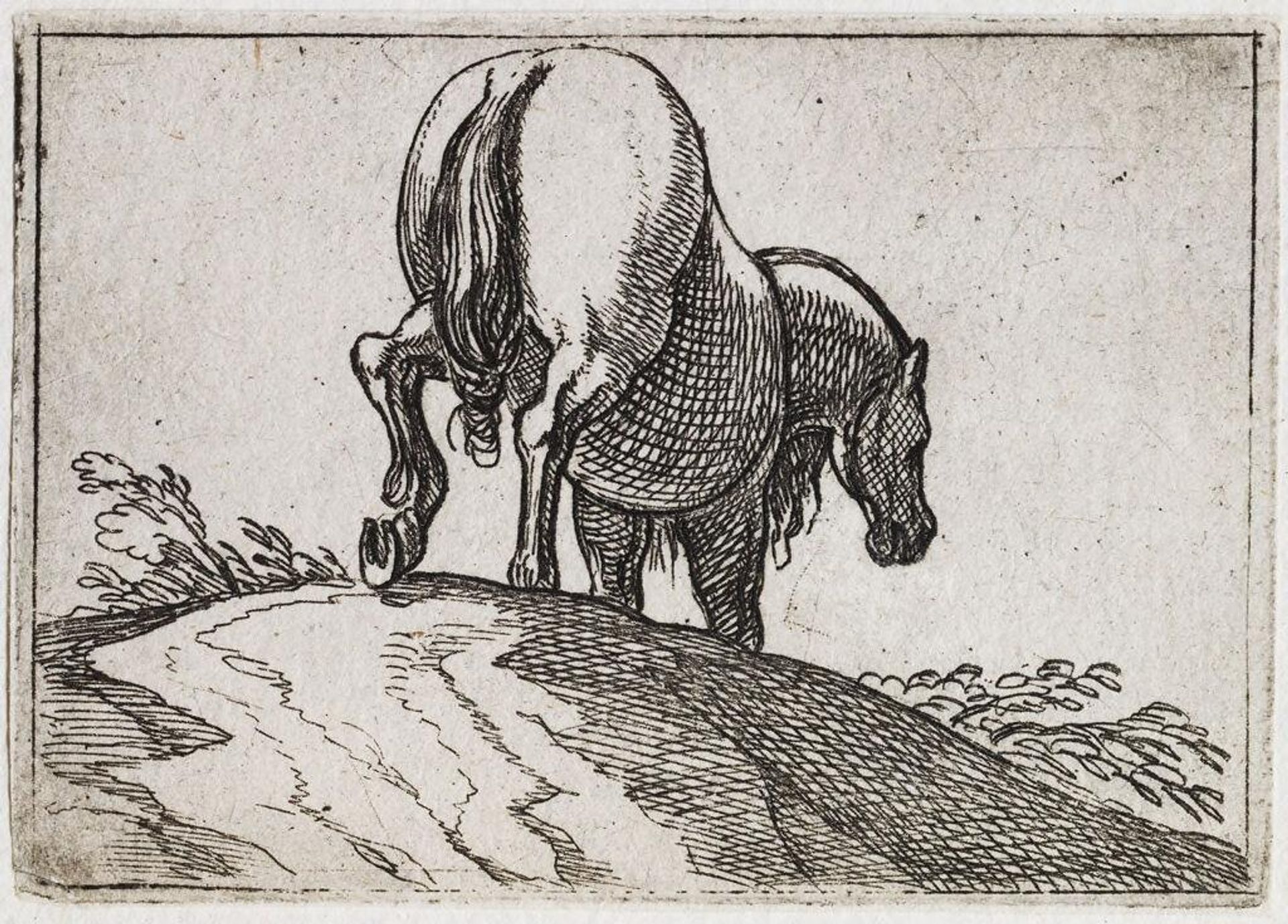 Horse Walking over a Mound, Viewed from the Rear by Antonio Tempesta