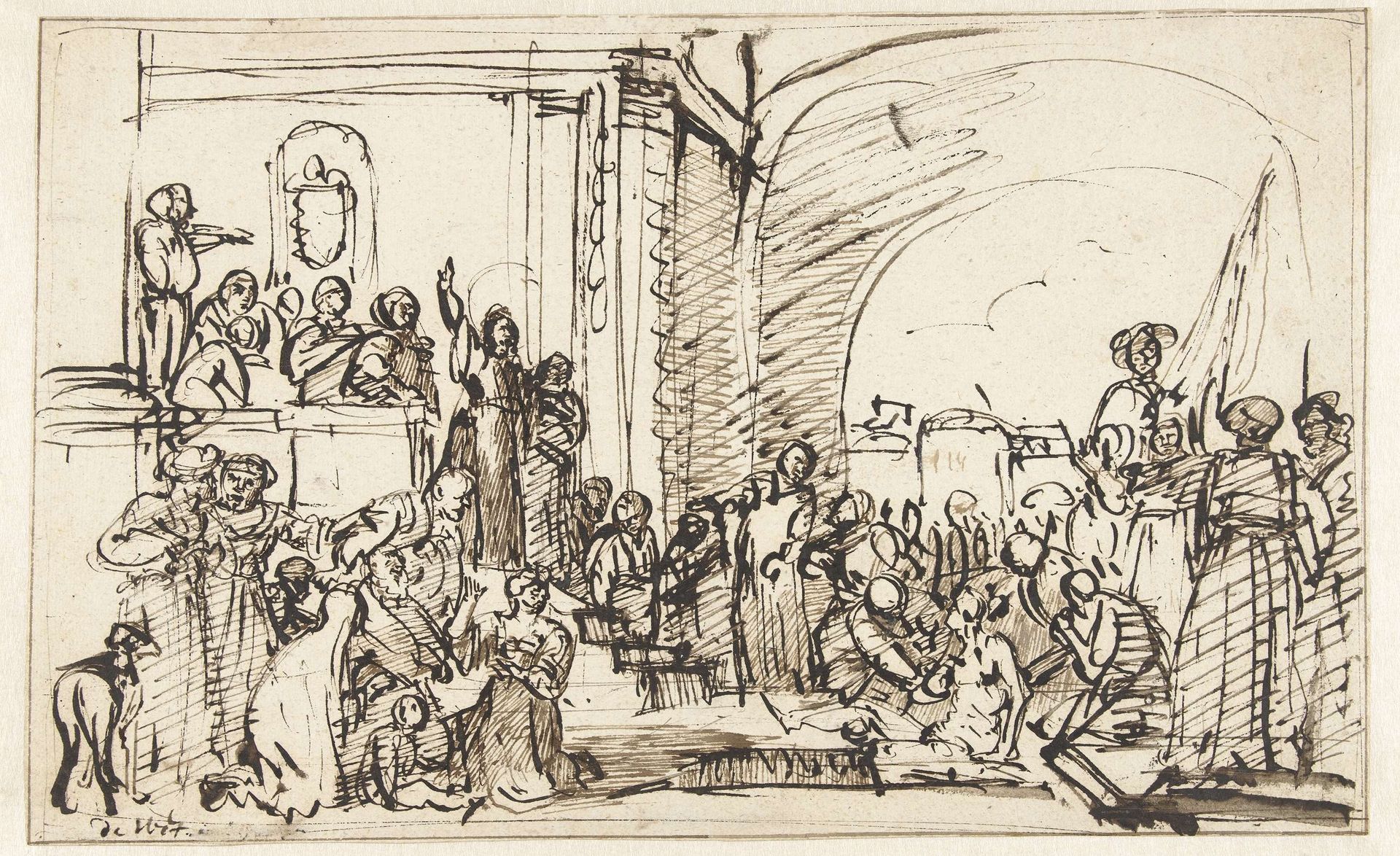 De opwekking van Lazarus by Jacob de (II) Wet
