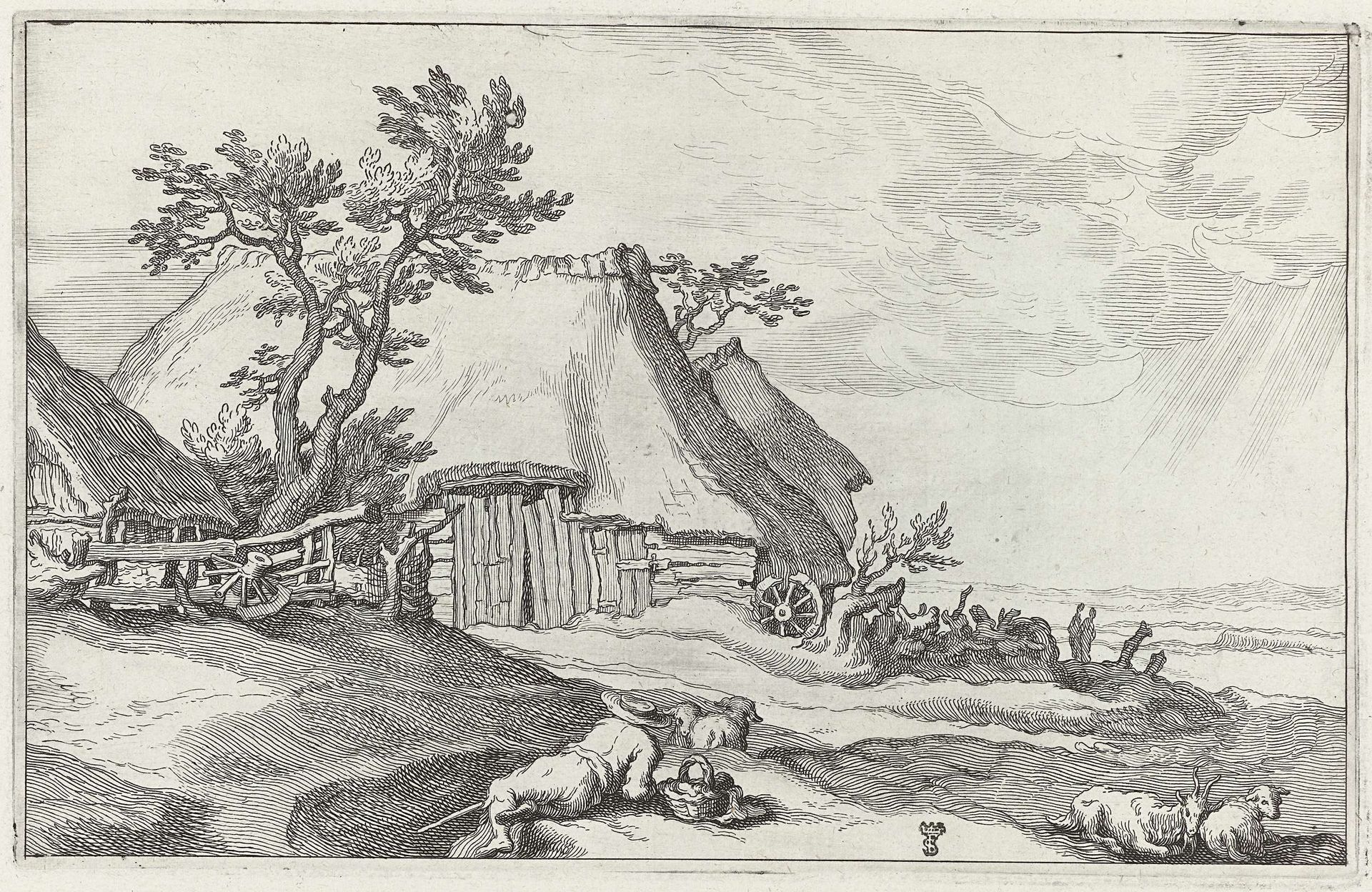 Landschap met boerderij by Boëtius Adamsz. Bolswert