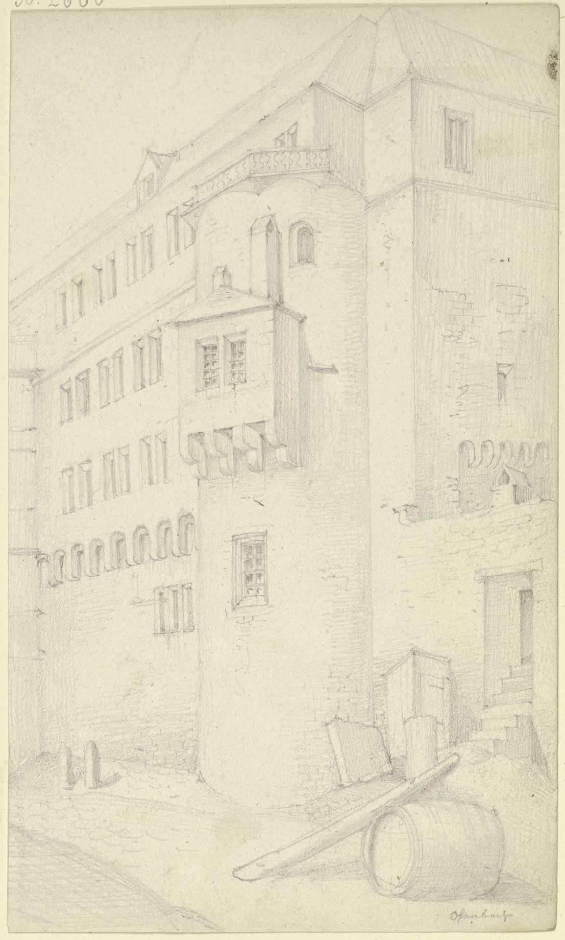 Nordseite des Isenburger Schlosses in Offenbach by Karl Ballenberger
