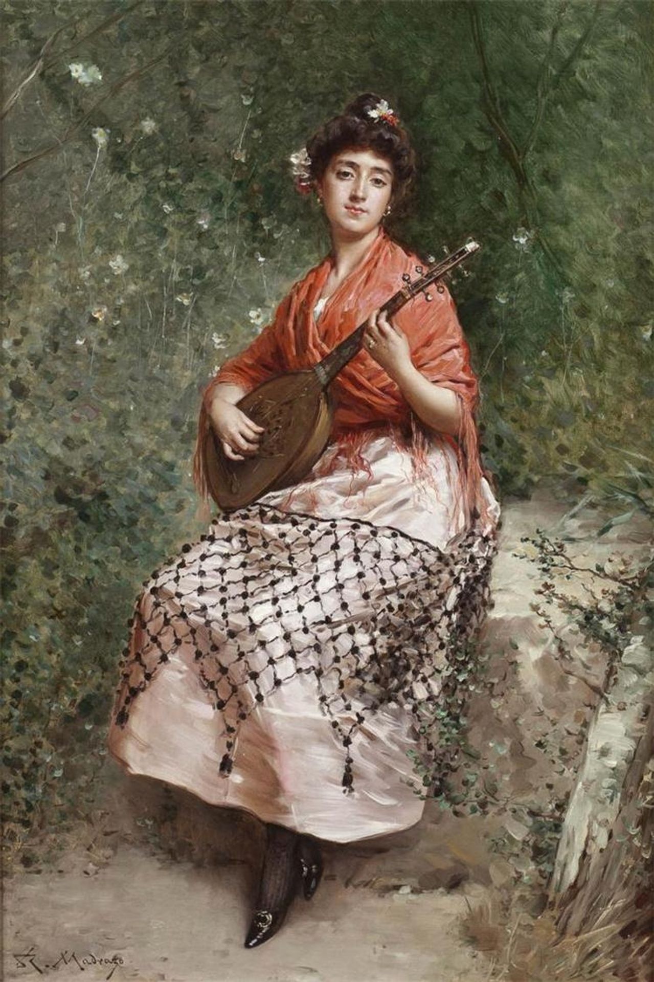 The Beautiful Bandurria Player by Raimundo de Madrazo