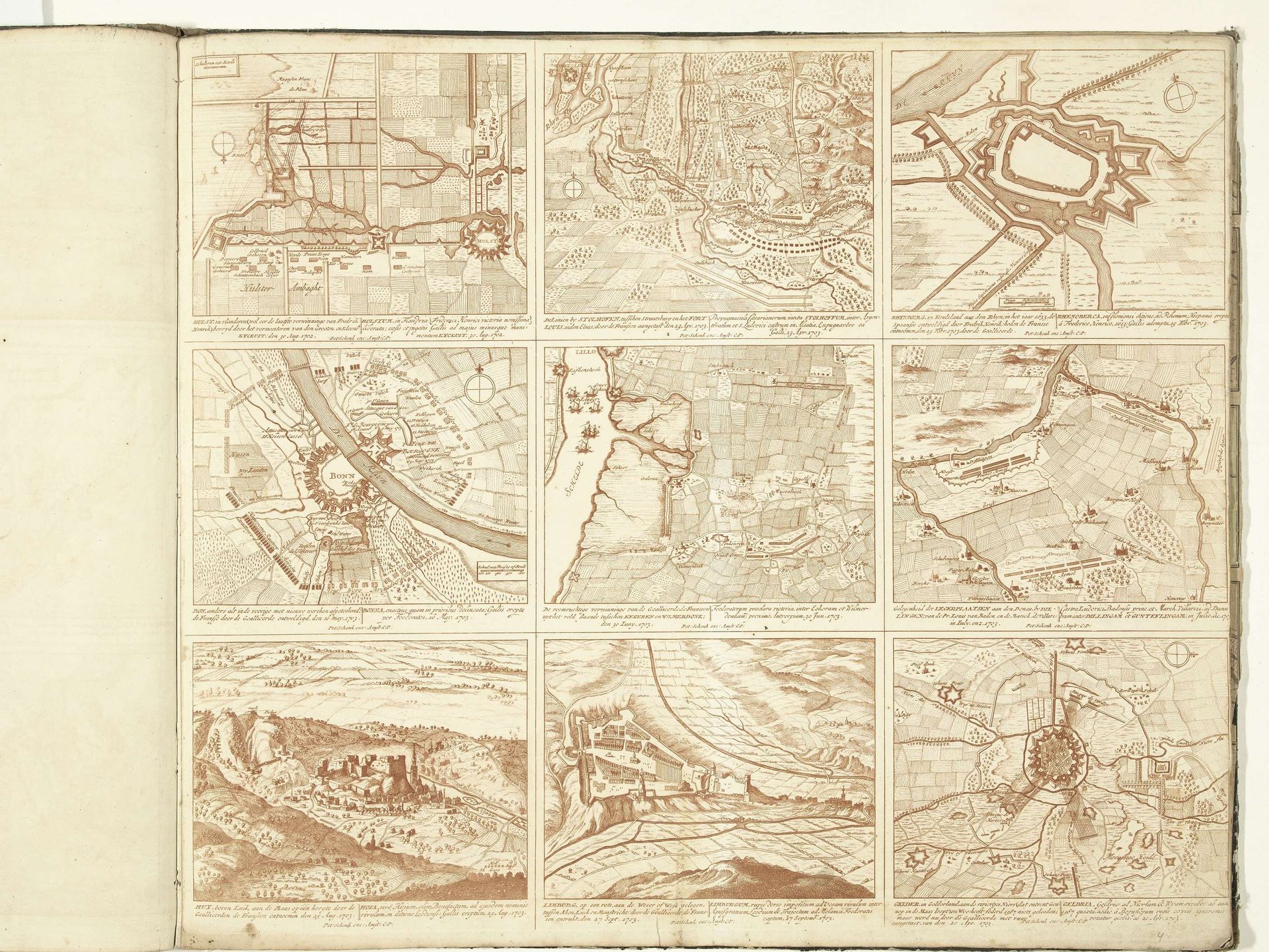 Schouwburg van den oorlog (blad IV), 1702-1703 by Pieter Schenk