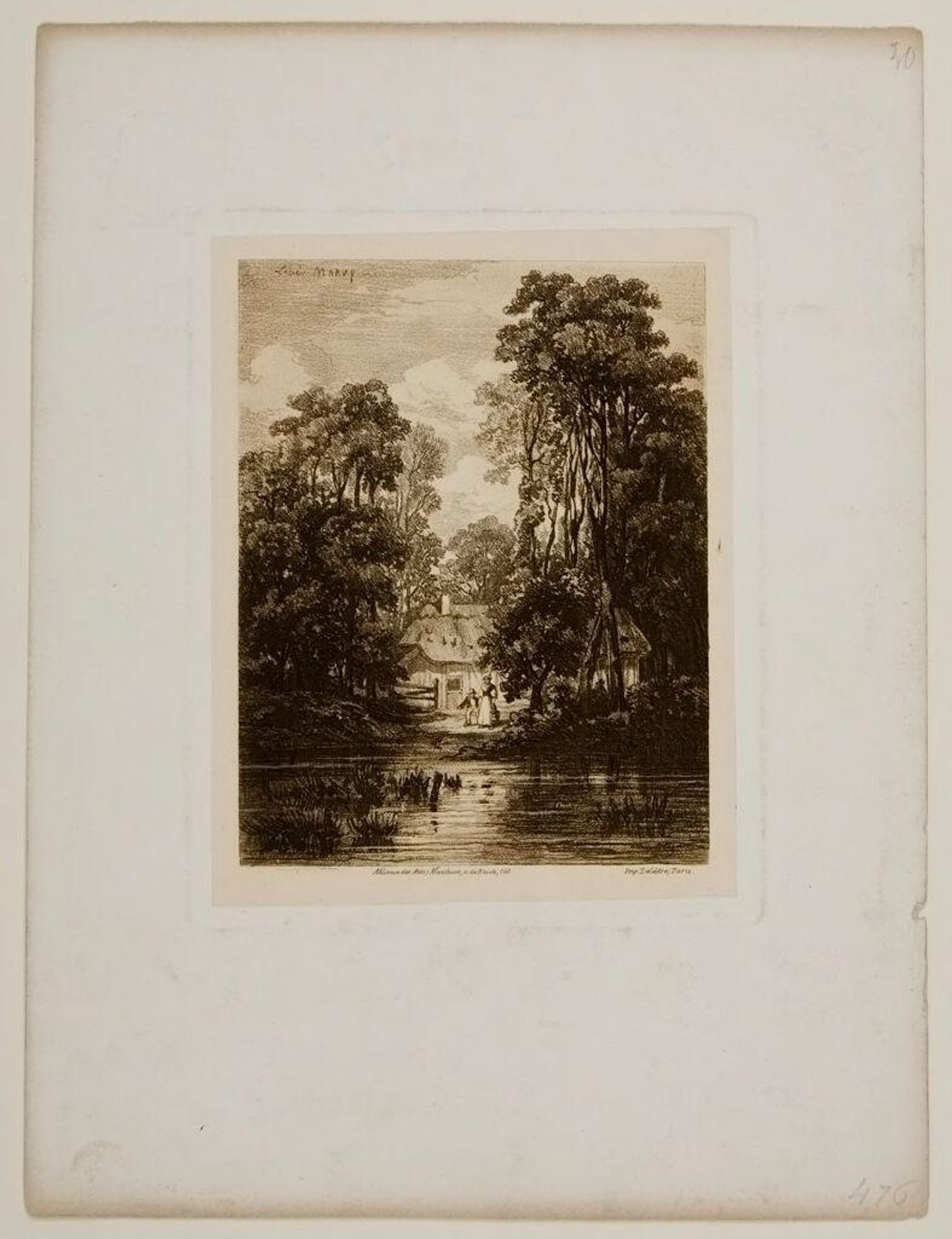 Landscape with Pond by Louis Marvy