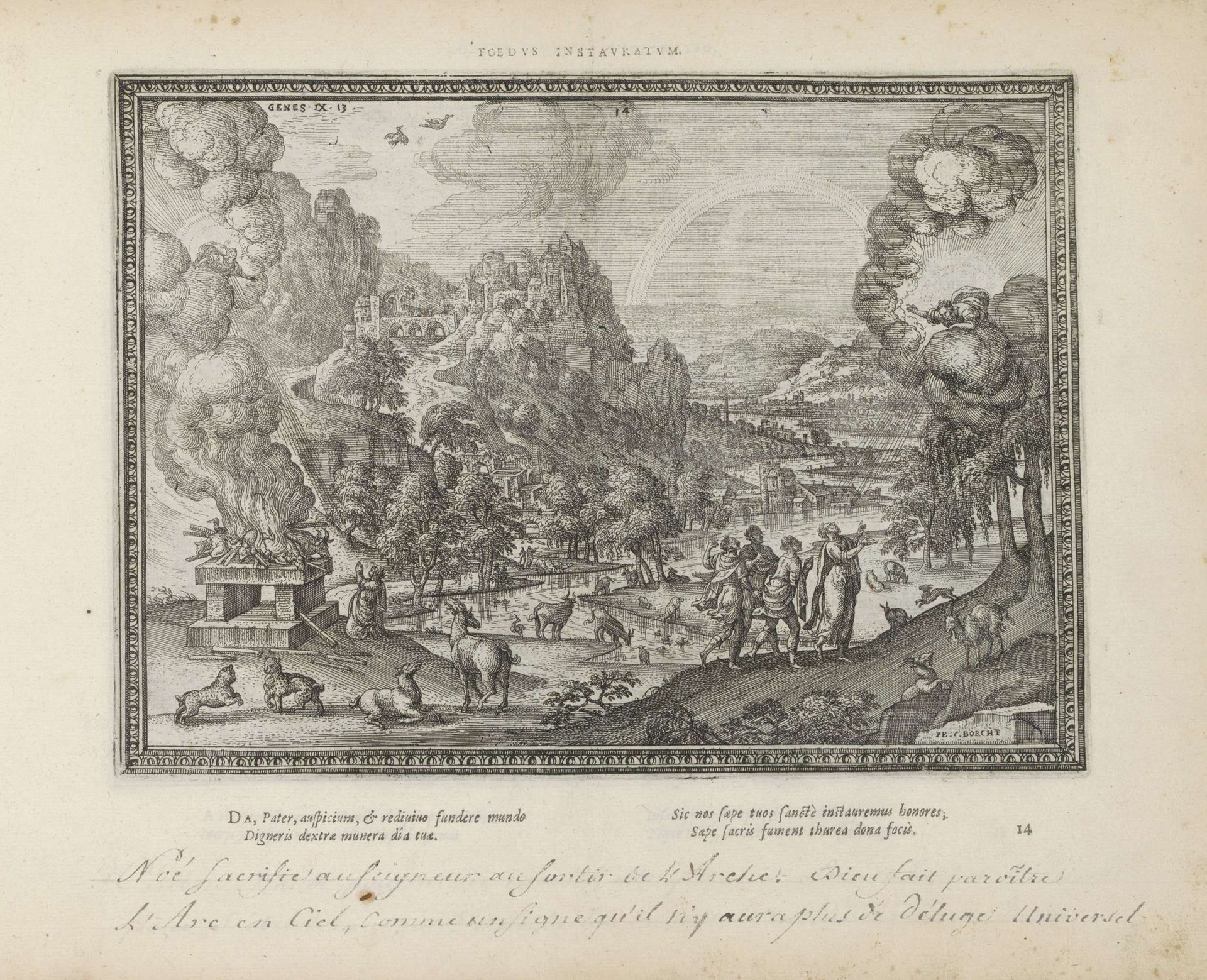 Offer van Noach / Verbond tussen God en Noach by Pieter van der (I) Borcht