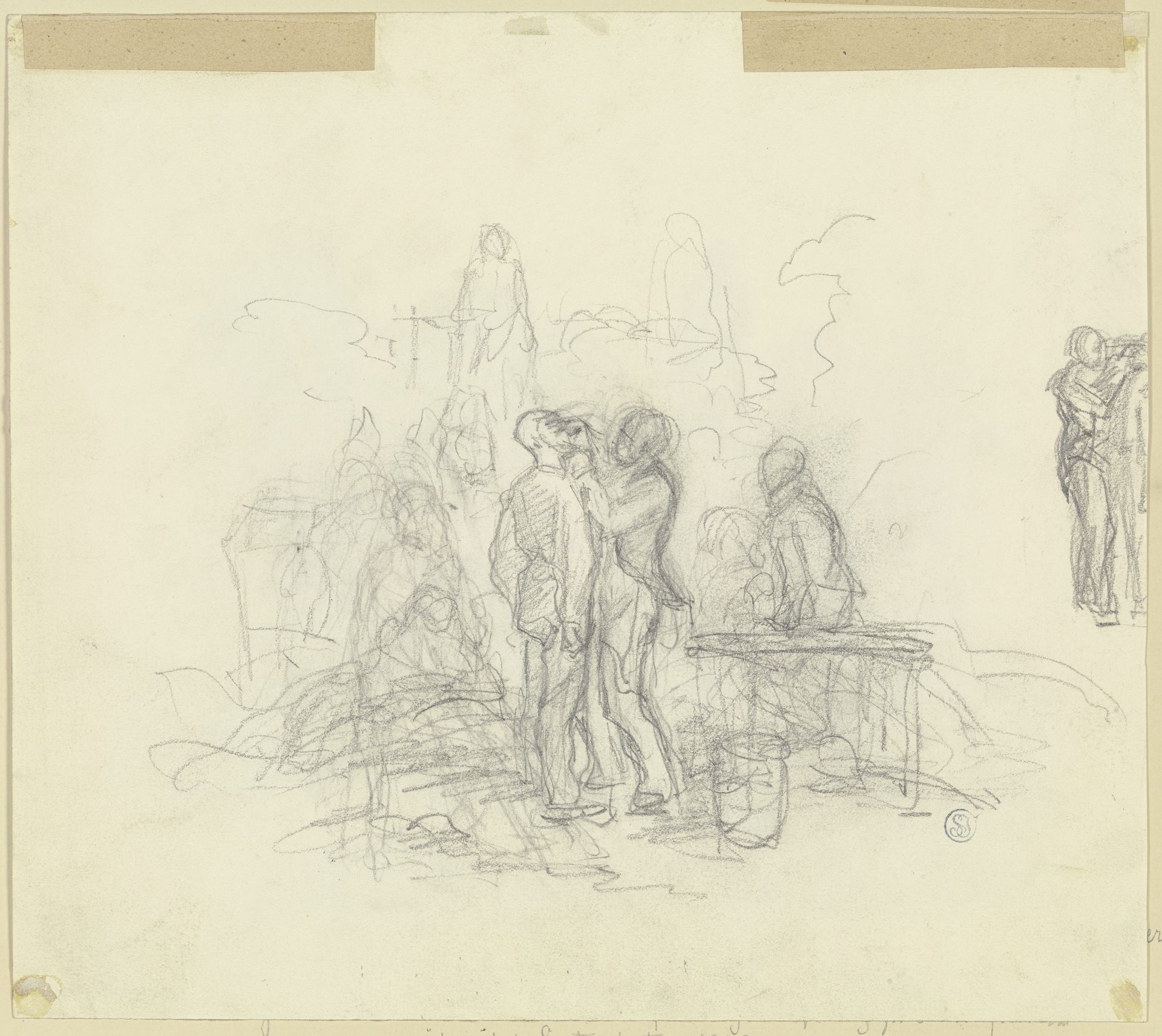 Würtembergische Reiterei auf dem Goetheplatz zu Frankfurt am Main in den Septembertagen 1848 by Jakob Fürchtegott Dielmann