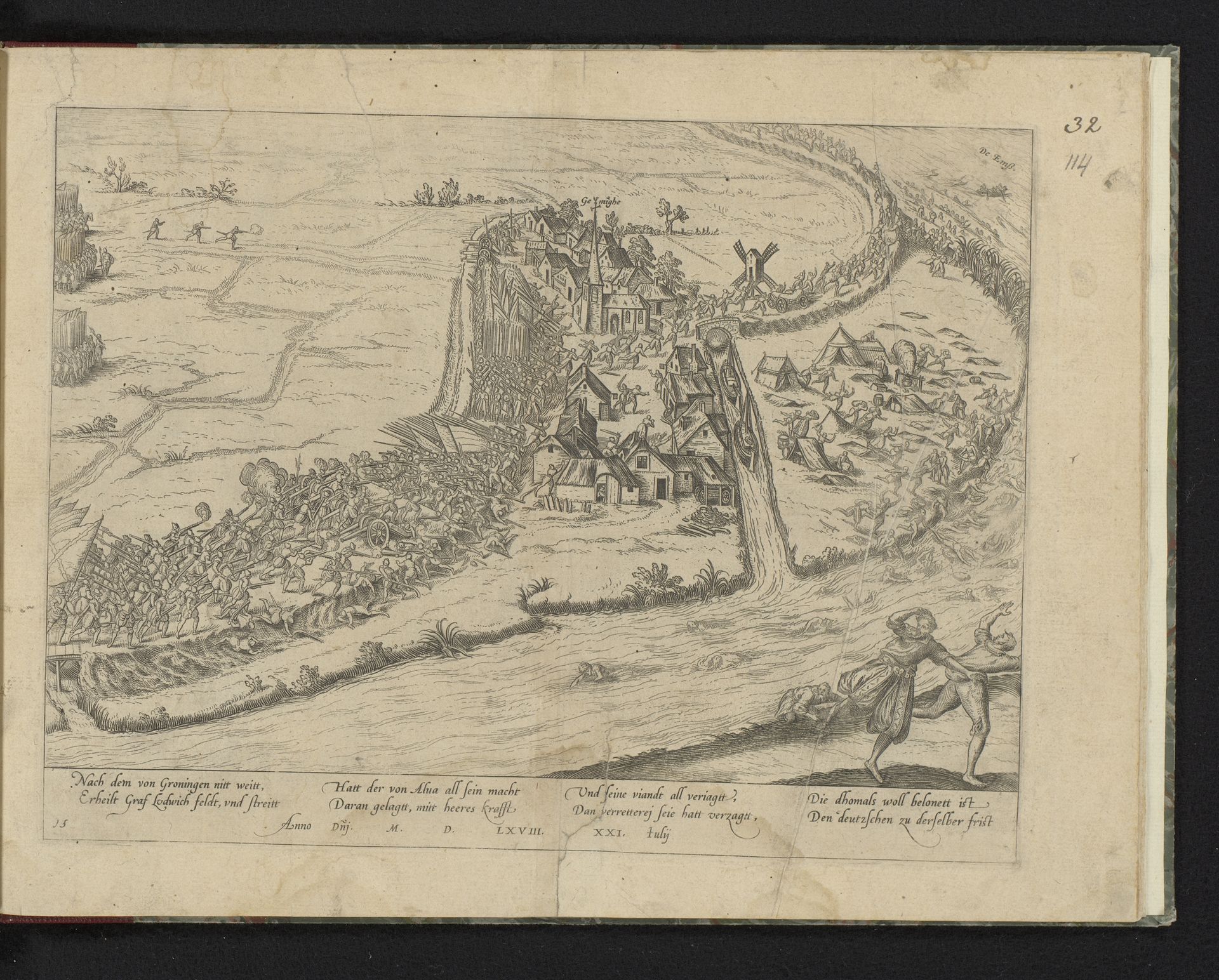 Slag bij Jemmingen, 1568 by Frans Hogenberg