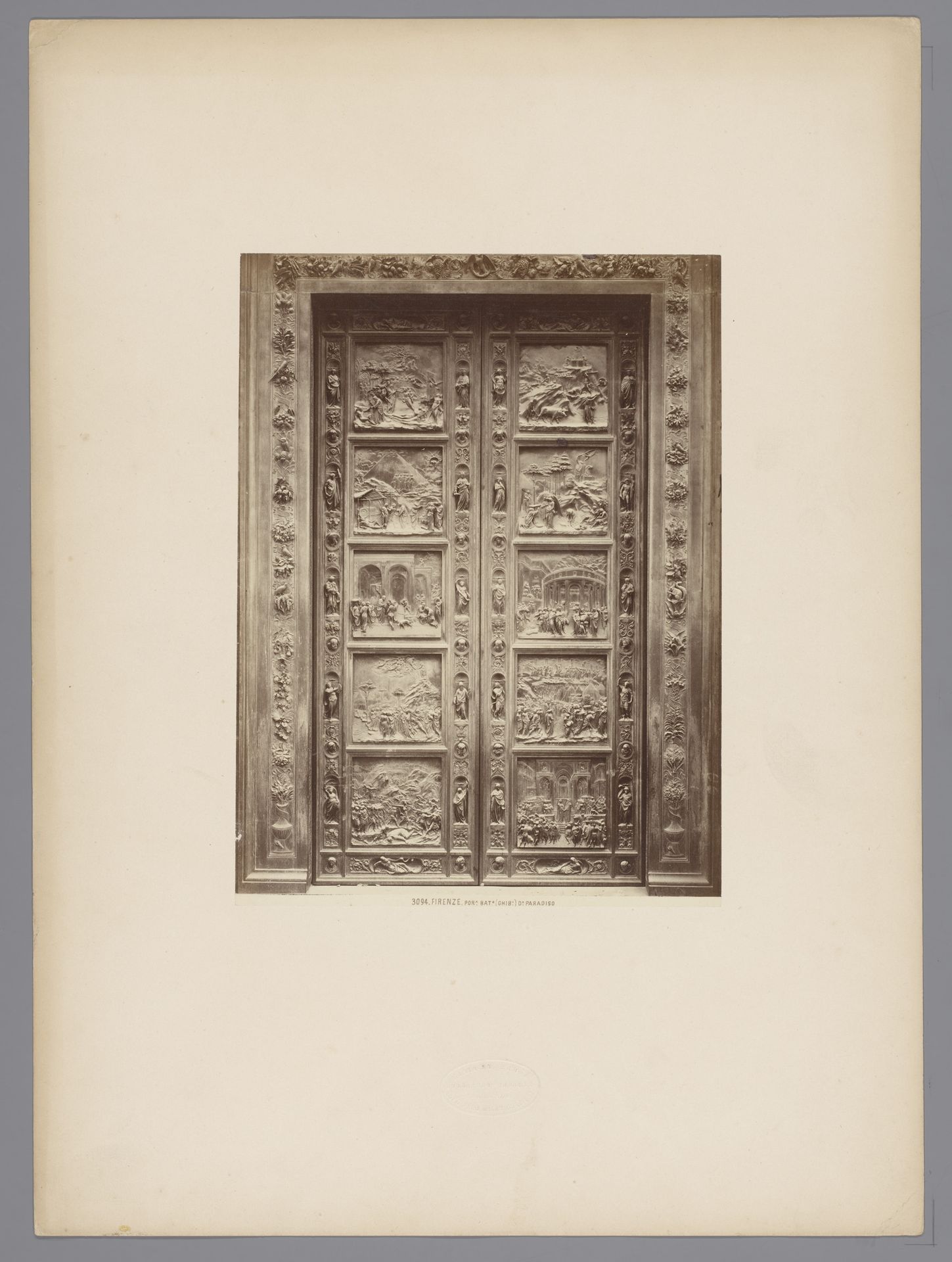 Deuren van het Baptisterium te Florence, Italië by Giacomo Brogi
