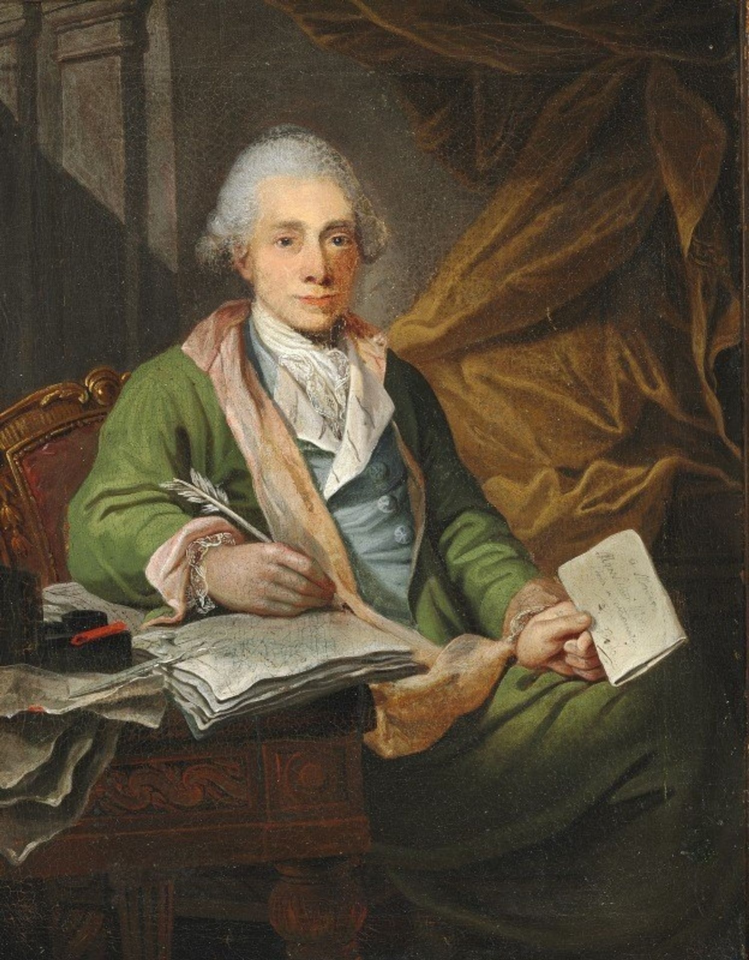 Portræt af toldkasserer i Kerteminde, Batholomæus Hansteen by Jens Juel