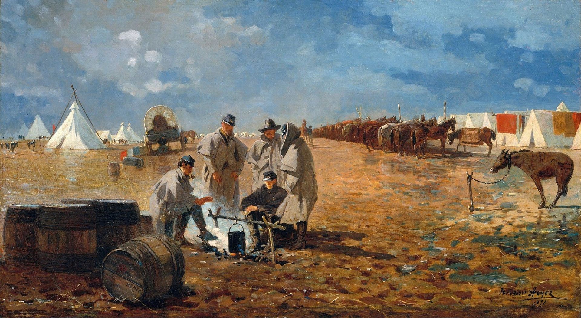 Rainy Day in Camp by Winslow Homer