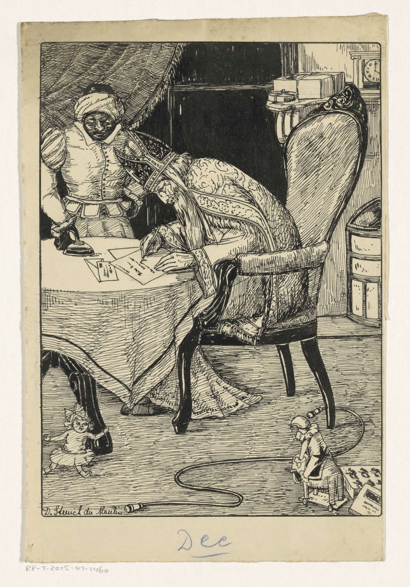 Sinterklaas schrijft een brief by Dora Struick du Moulin
