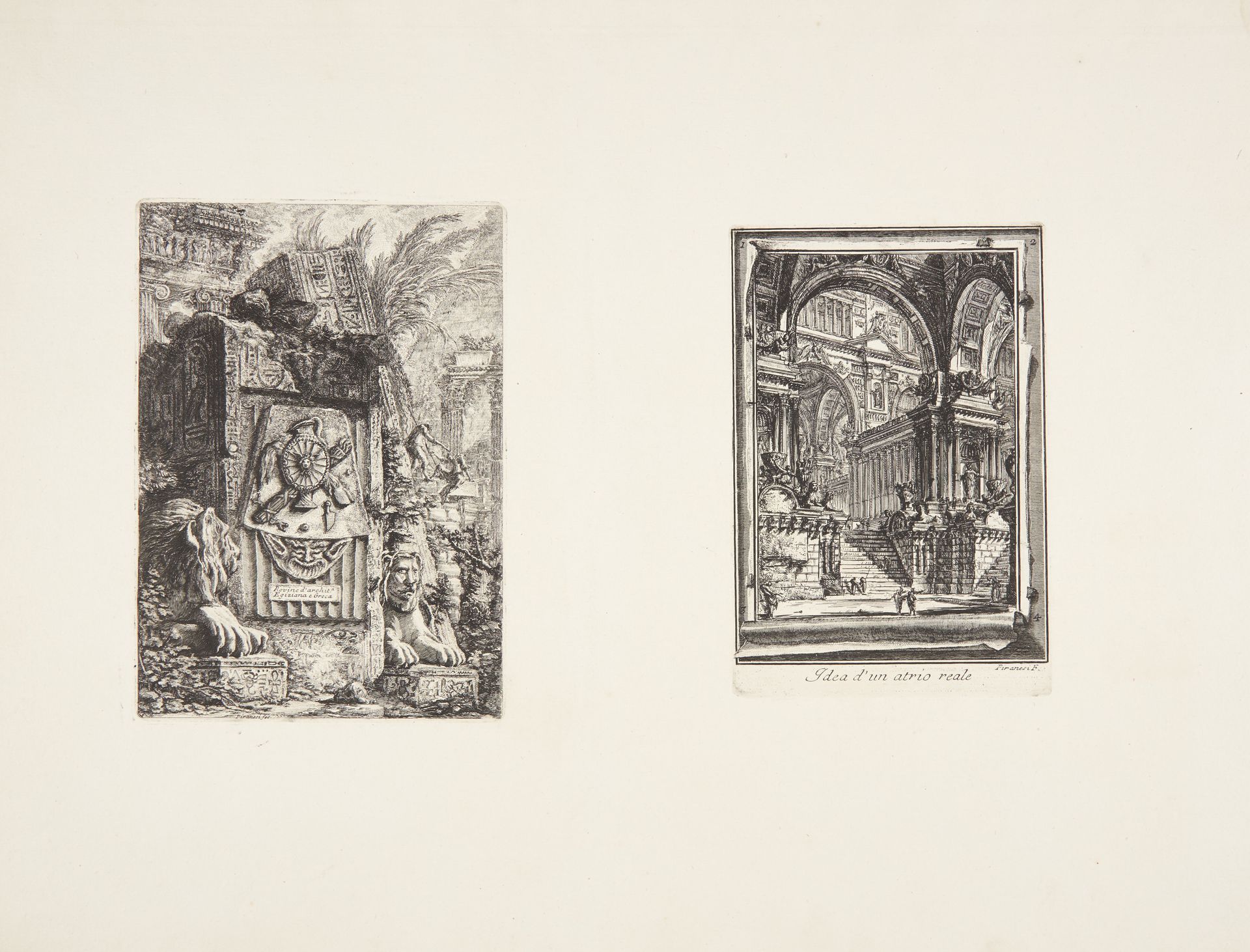 Ruins of Egyptian and Greek architecture / Imaginary reconstruction of a royal atrium by Giovanni Battista Piranesi