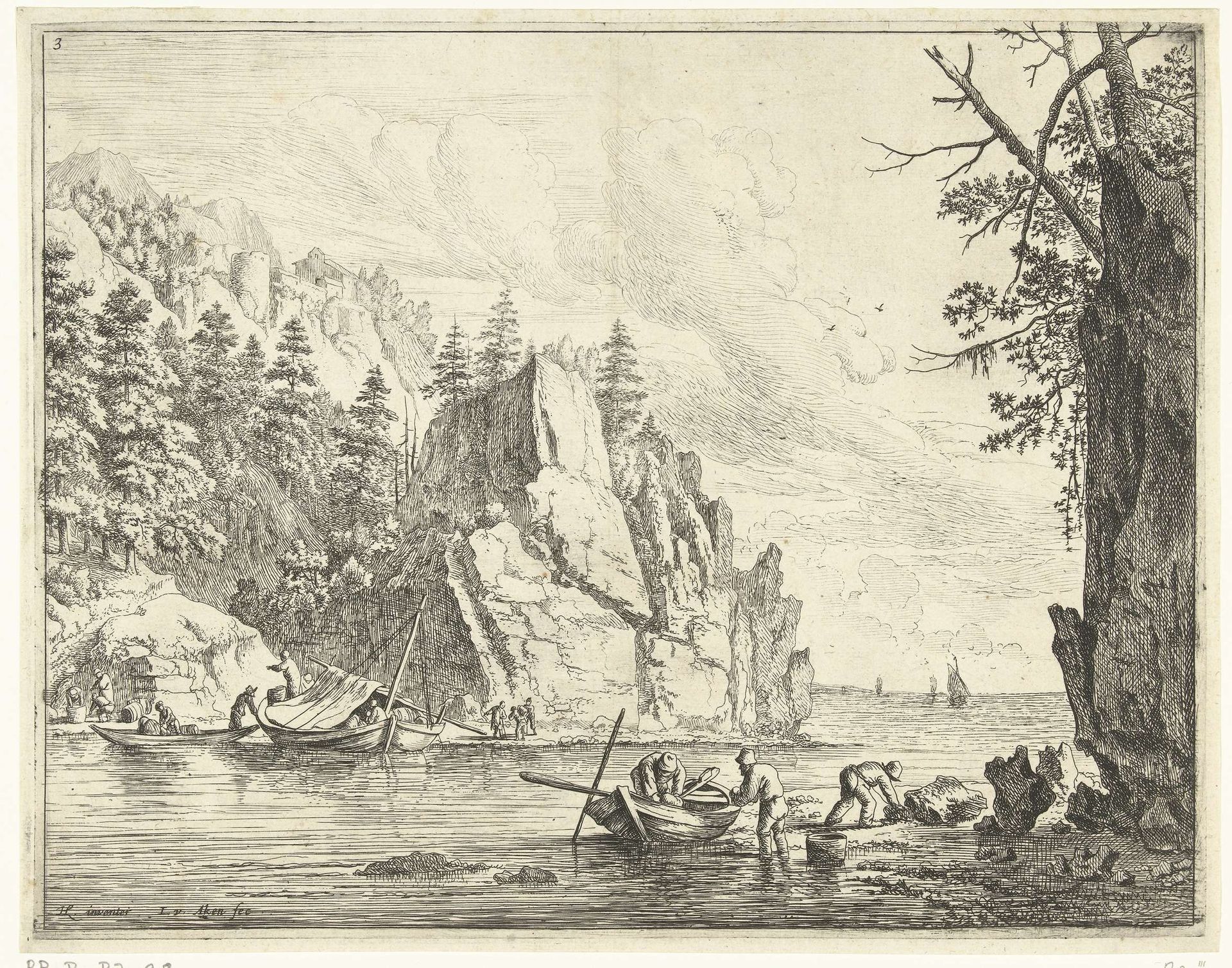 Rivierlandschap met vissers by Jan van Aken