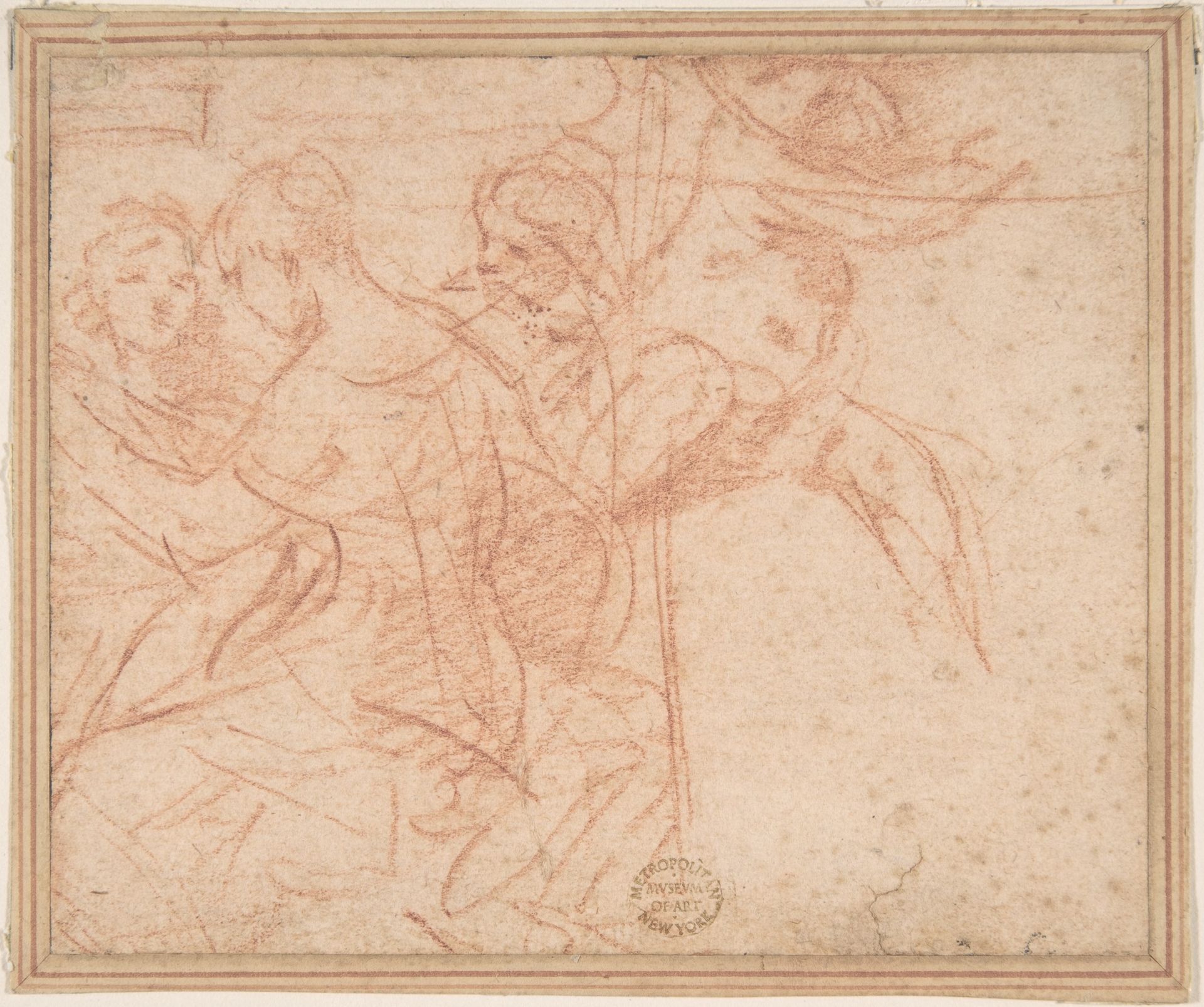 Three Female Figures and Seated Putto by Anonymous