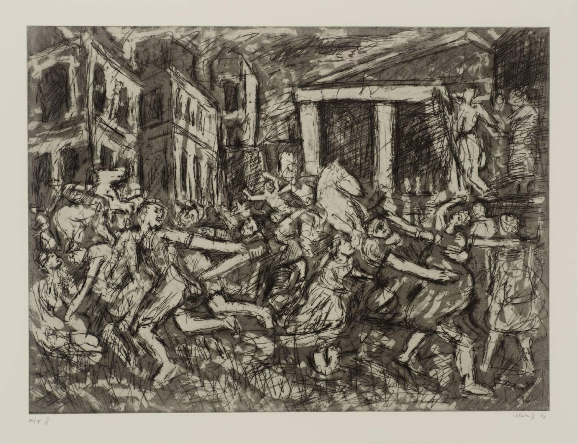 The Rape of the Sabines (2) by Leon Kossoff