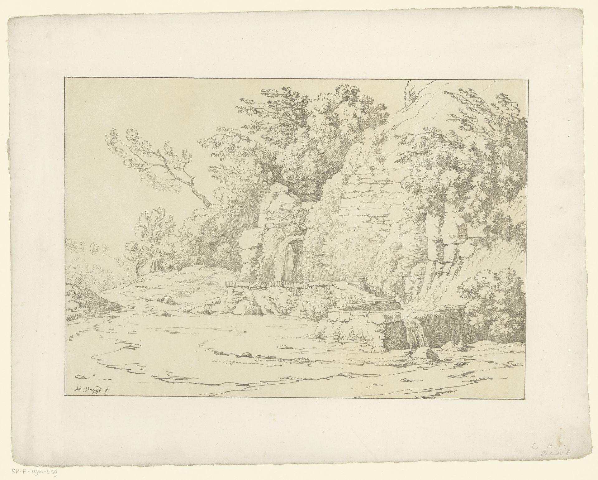 Rotsen met bassins by Hendrik Voogd