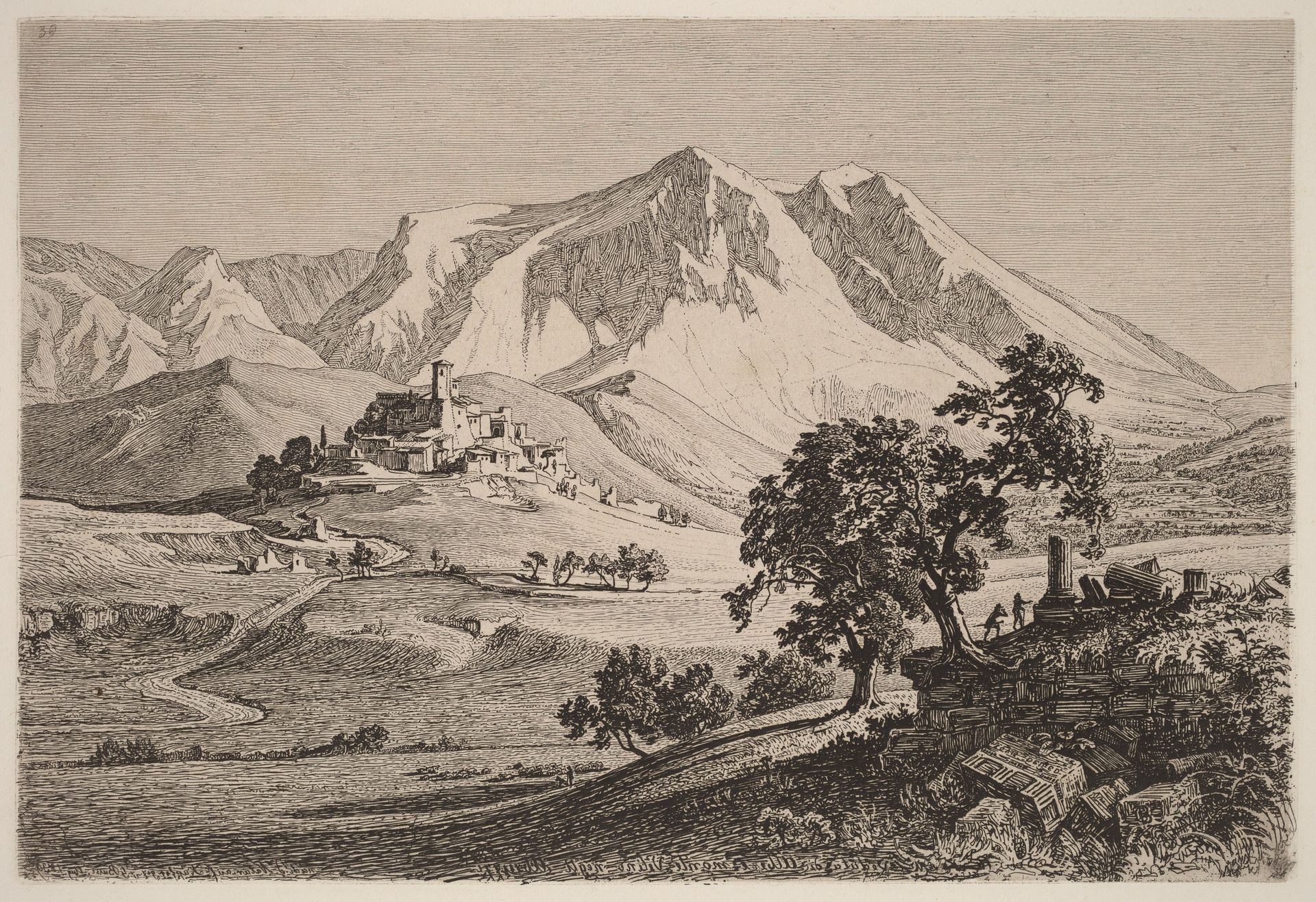 Veduta di Albe e Monte Velino negli Abruzzi by Georg Heinrich Busse