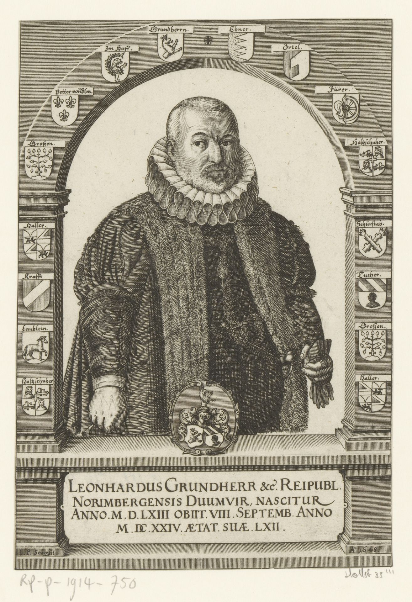Portret van Leonhard Grundherr von Altenthann und Weyherhaus by Johann Pfann