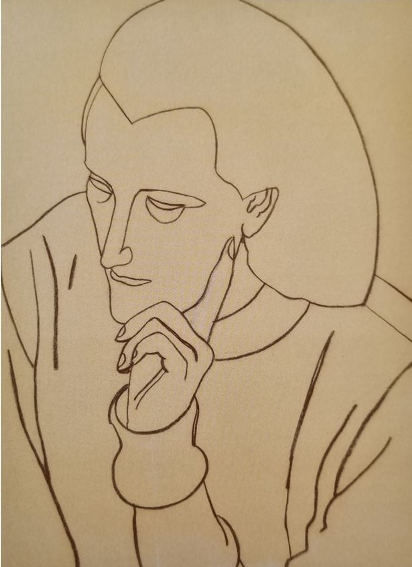 Vajda Lajos Studj of Head, 1934, Charcoal on Paper, 62x46cm by Vajda Lajos