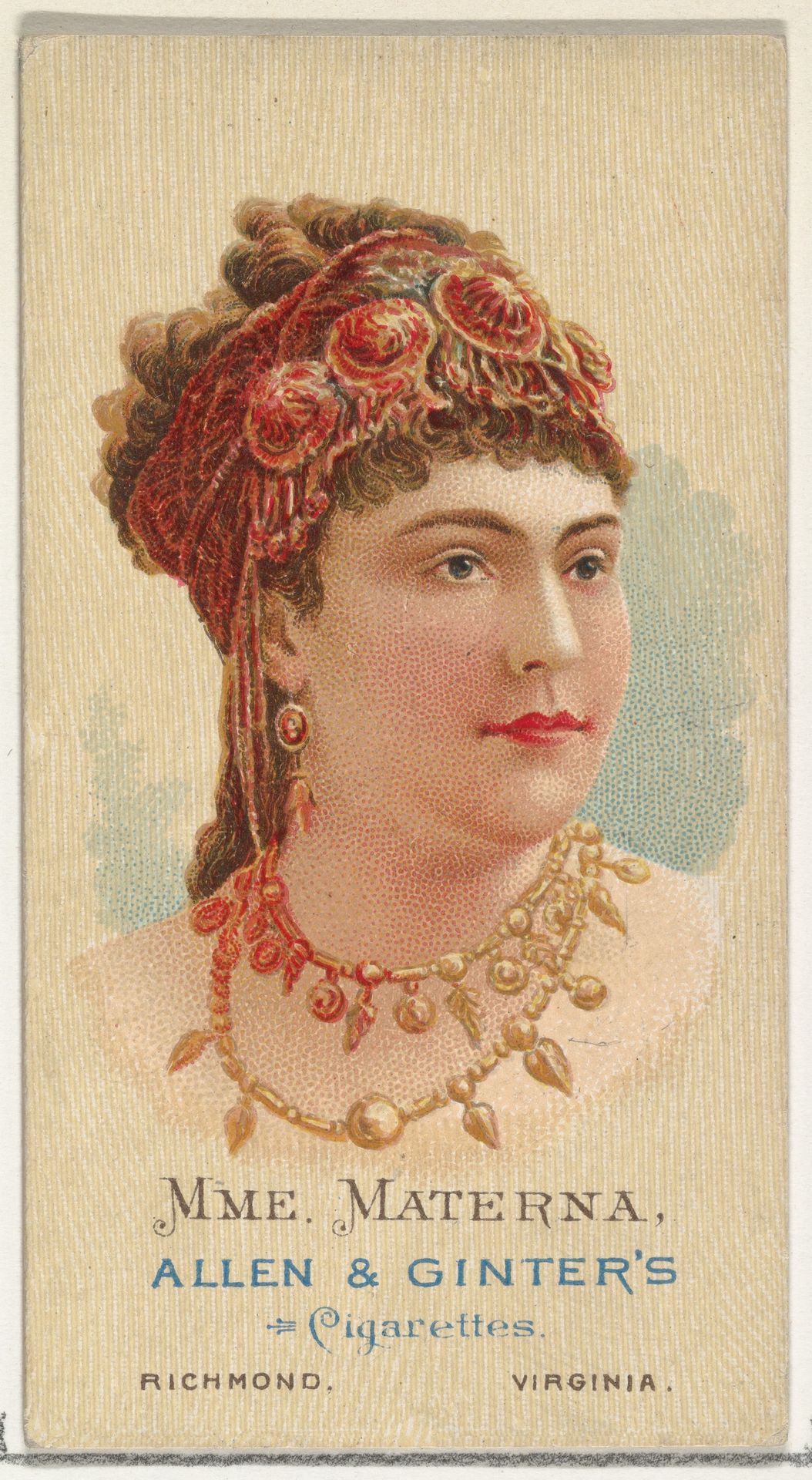 Mme. Materna, from World's Beauties, Series 2 (N27) for Allen & Ginter Cigarettes by Allen & Ginter