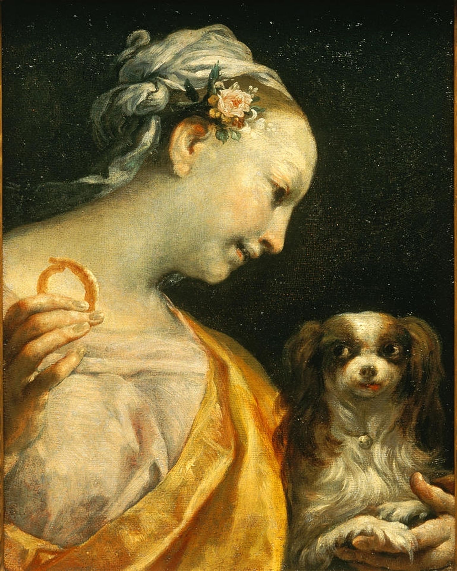 A Lady with a Dog by Giuseppe Maria Crespi