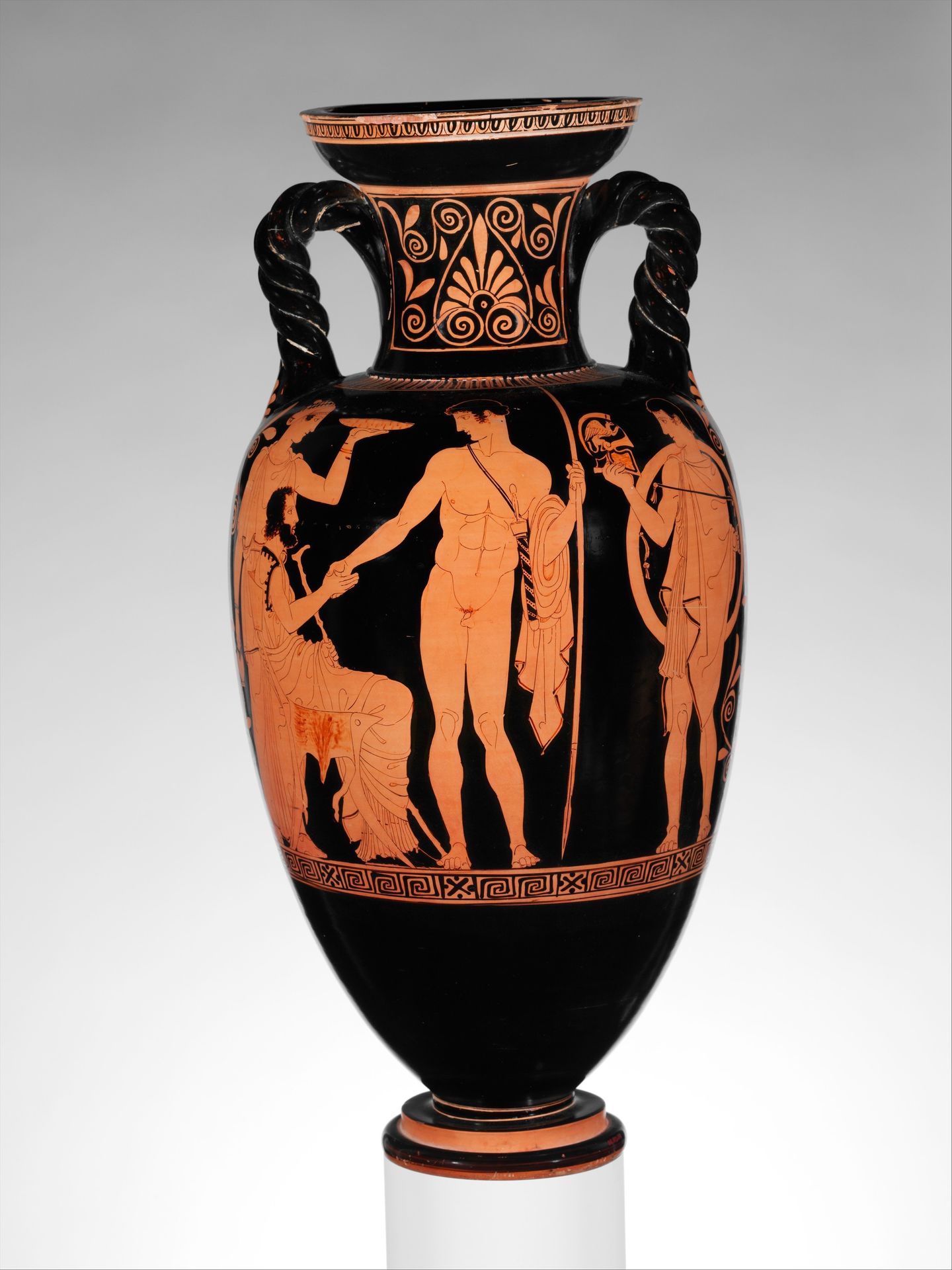 Terracotta neck-amphora (jar) with twisted handles by Anonymous