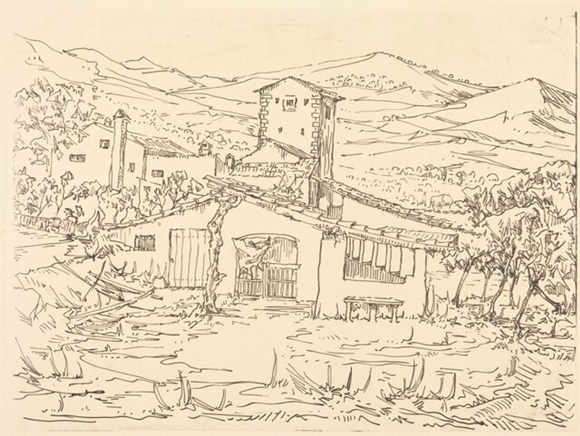 Landscape with Farmstead by Tomás Joseph Harris