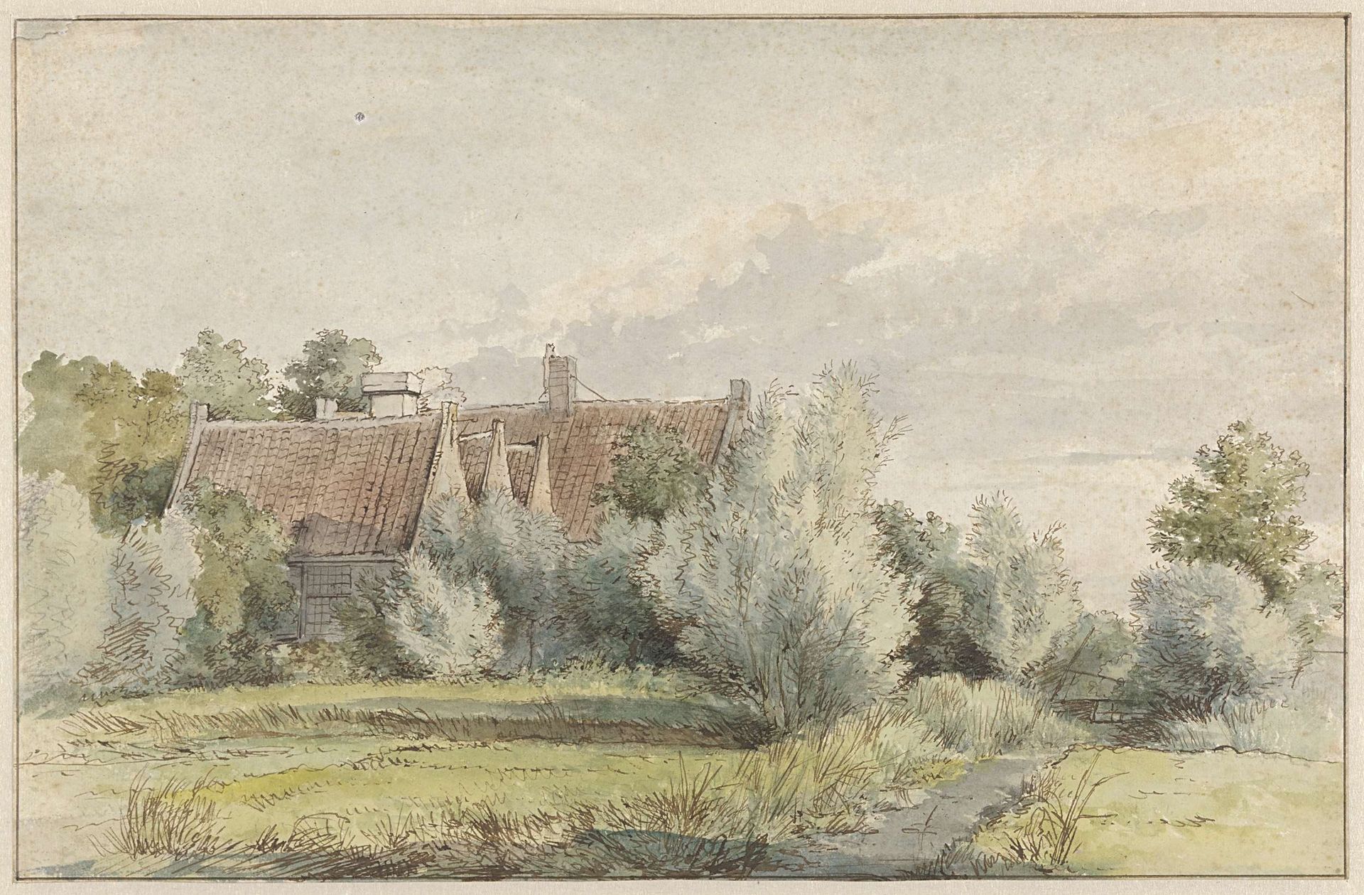 Huis tussen bomen by Arnoldus Johannes Eymer