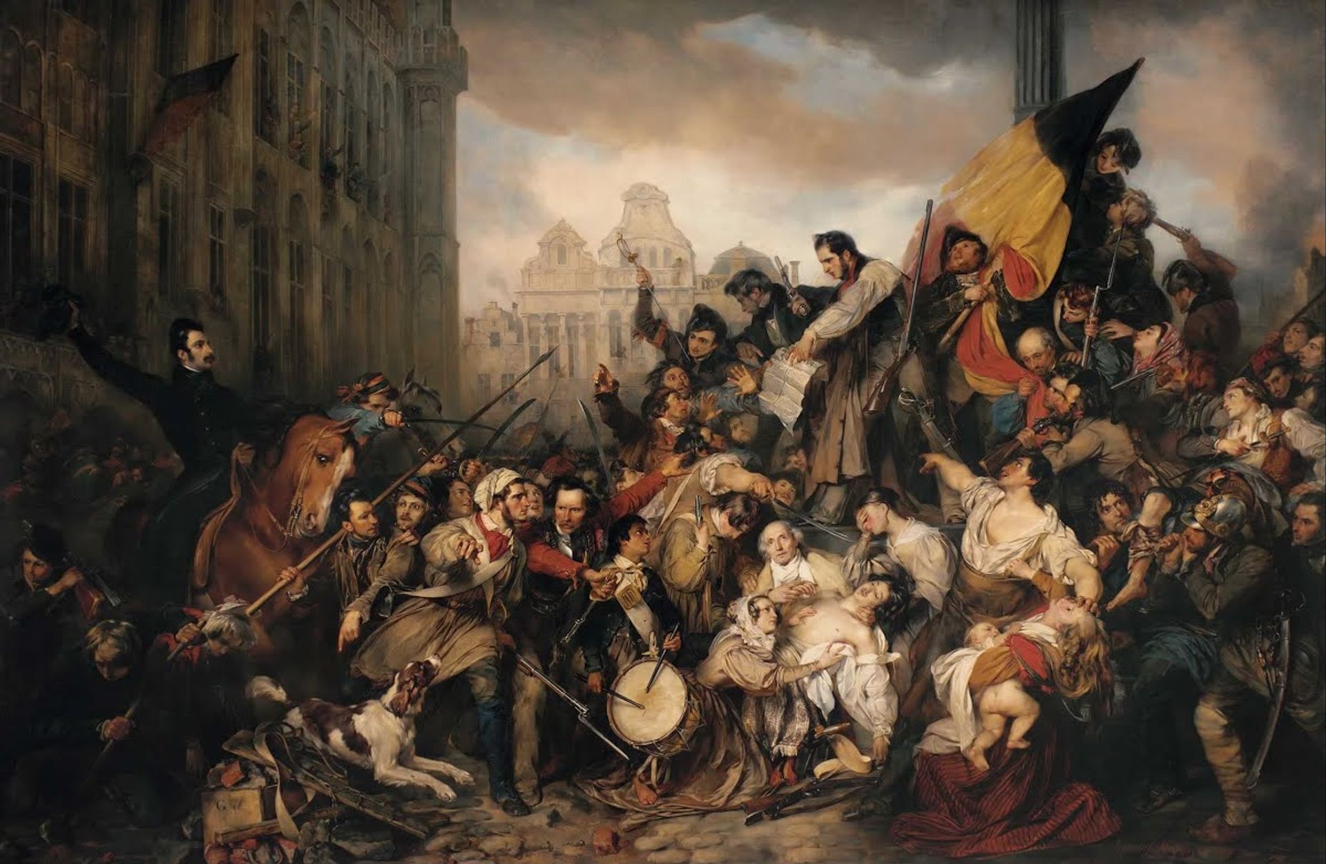 Episode of the September Days 1830 (on the Grand Place of Brussels) by Gustaf Wappers