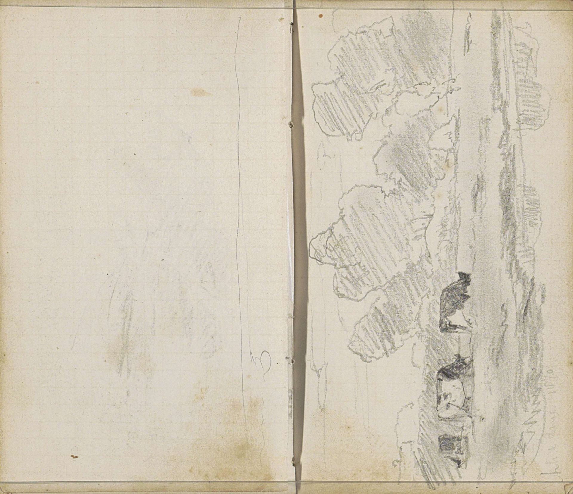 Grazende koeien aan een waterkant by Jan Willem van Borselen