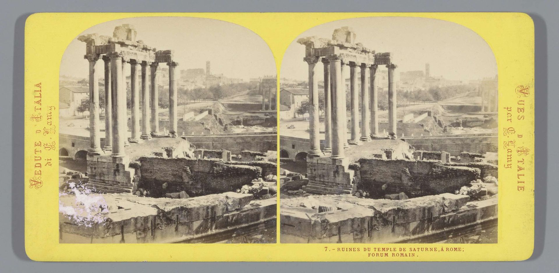 Tempel van Saturnus op het Forum Romanum by Ernest Eléonor Pierre Lamy