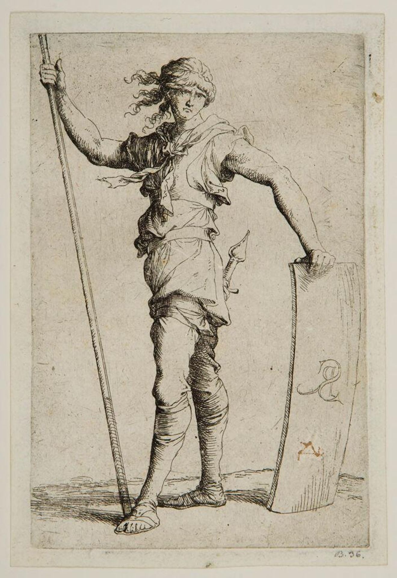 Soldier with a Lance and a Shield by Salvator Rosa