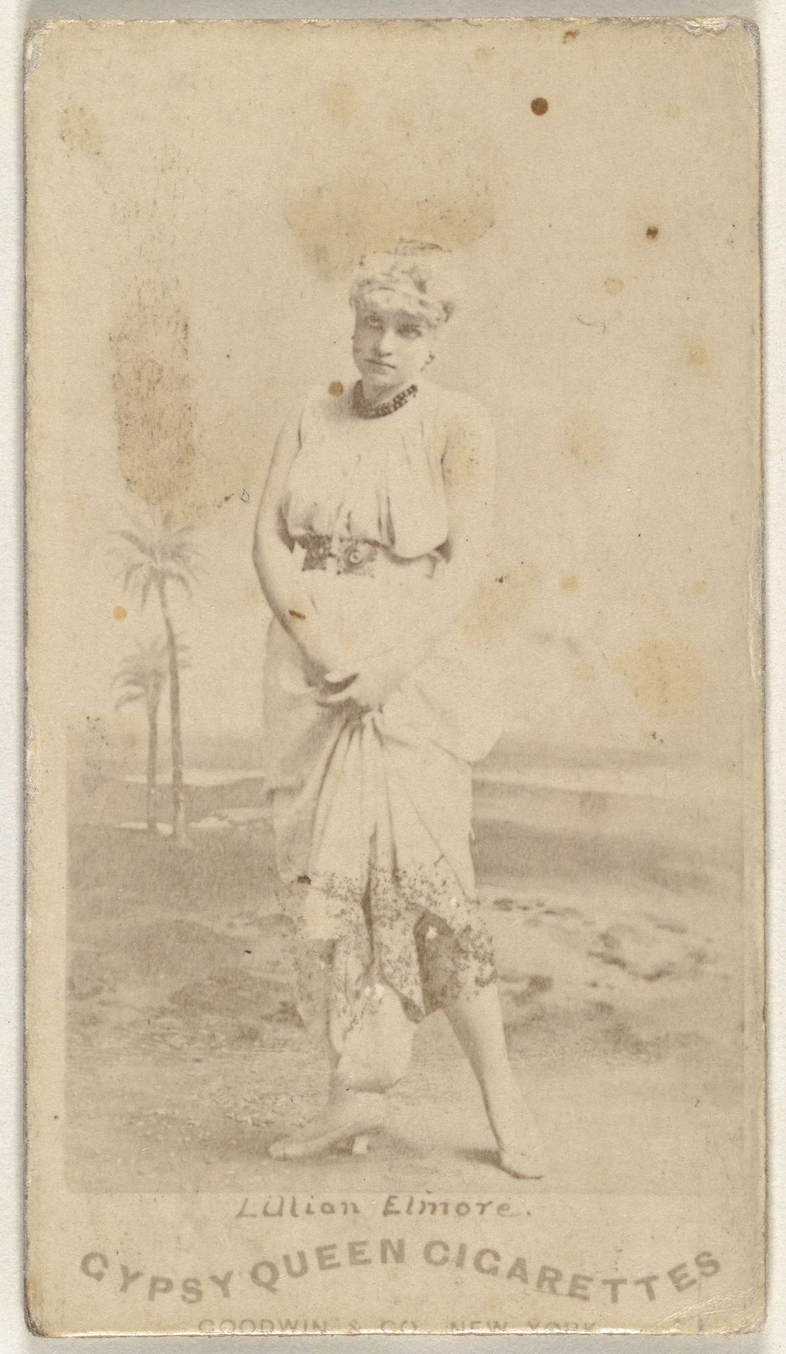 Lillian Elmore, from the Actors and Actresses series (N171) for Gypsy Queen Cigarettes by Goodwin & Company