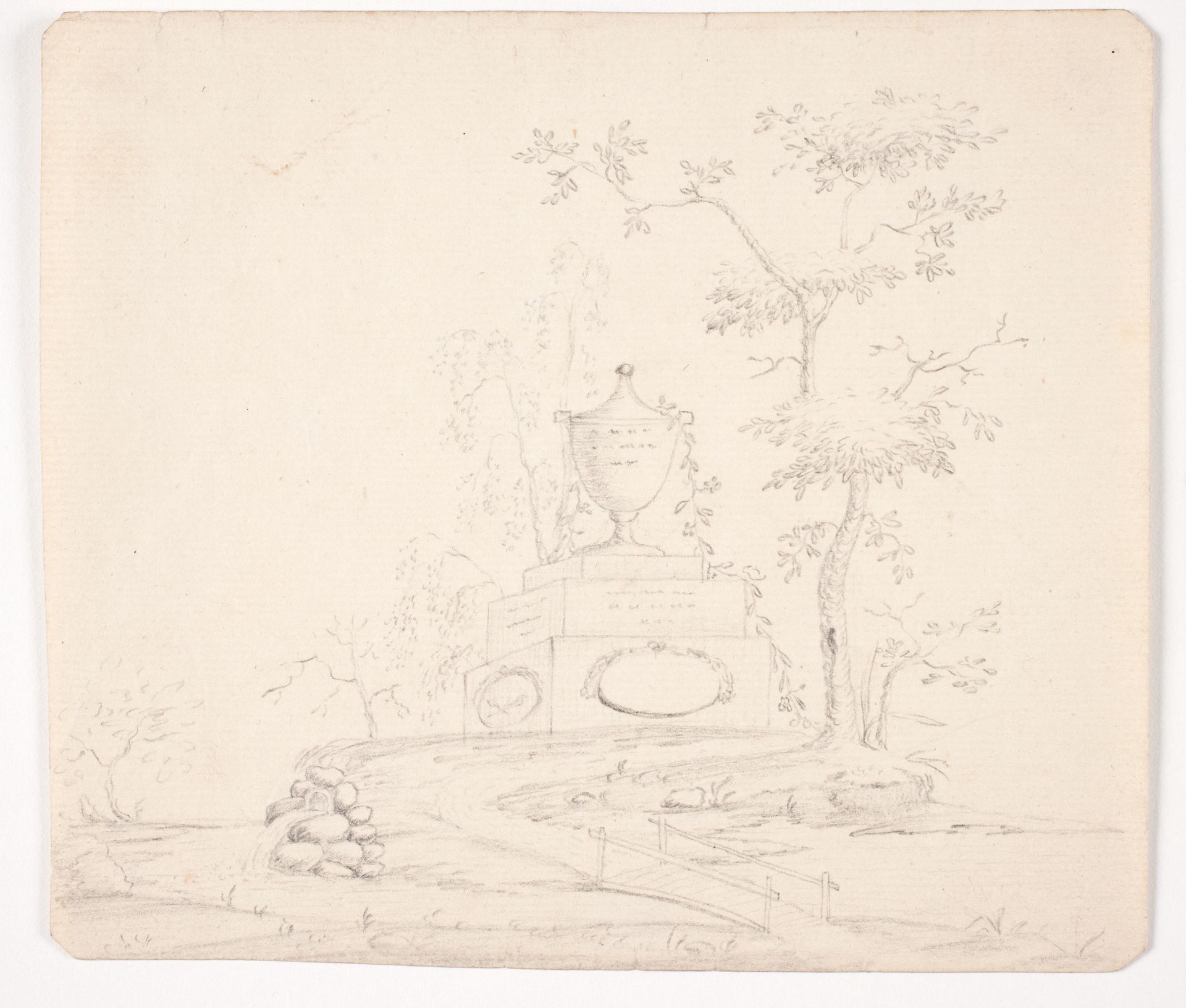 Mindesmærke med vase og kilde by Johan Bülow