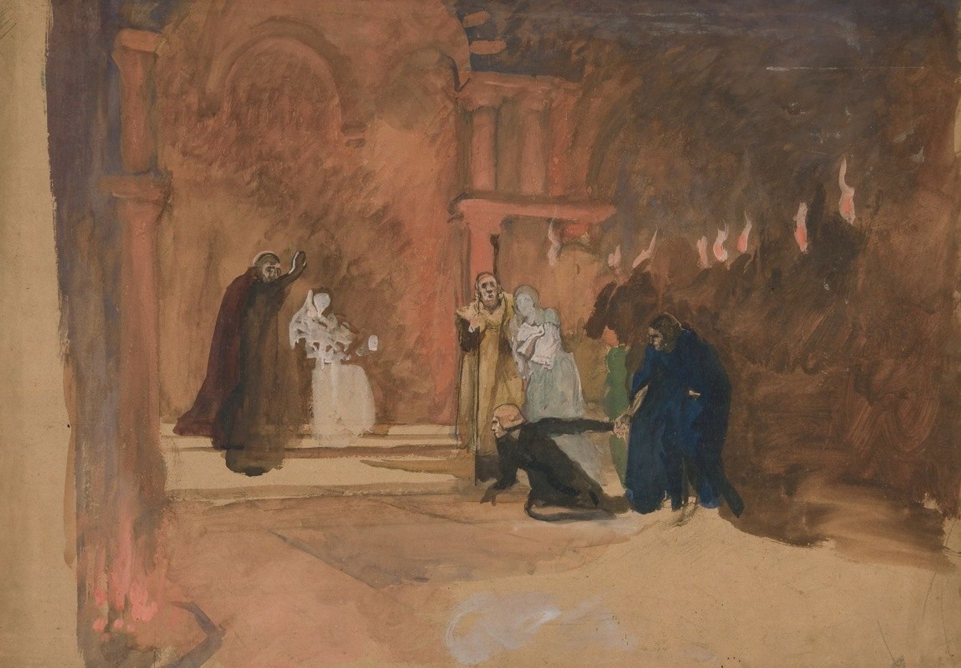 Figure scene. Hamlet by Edwin Austin Abbey