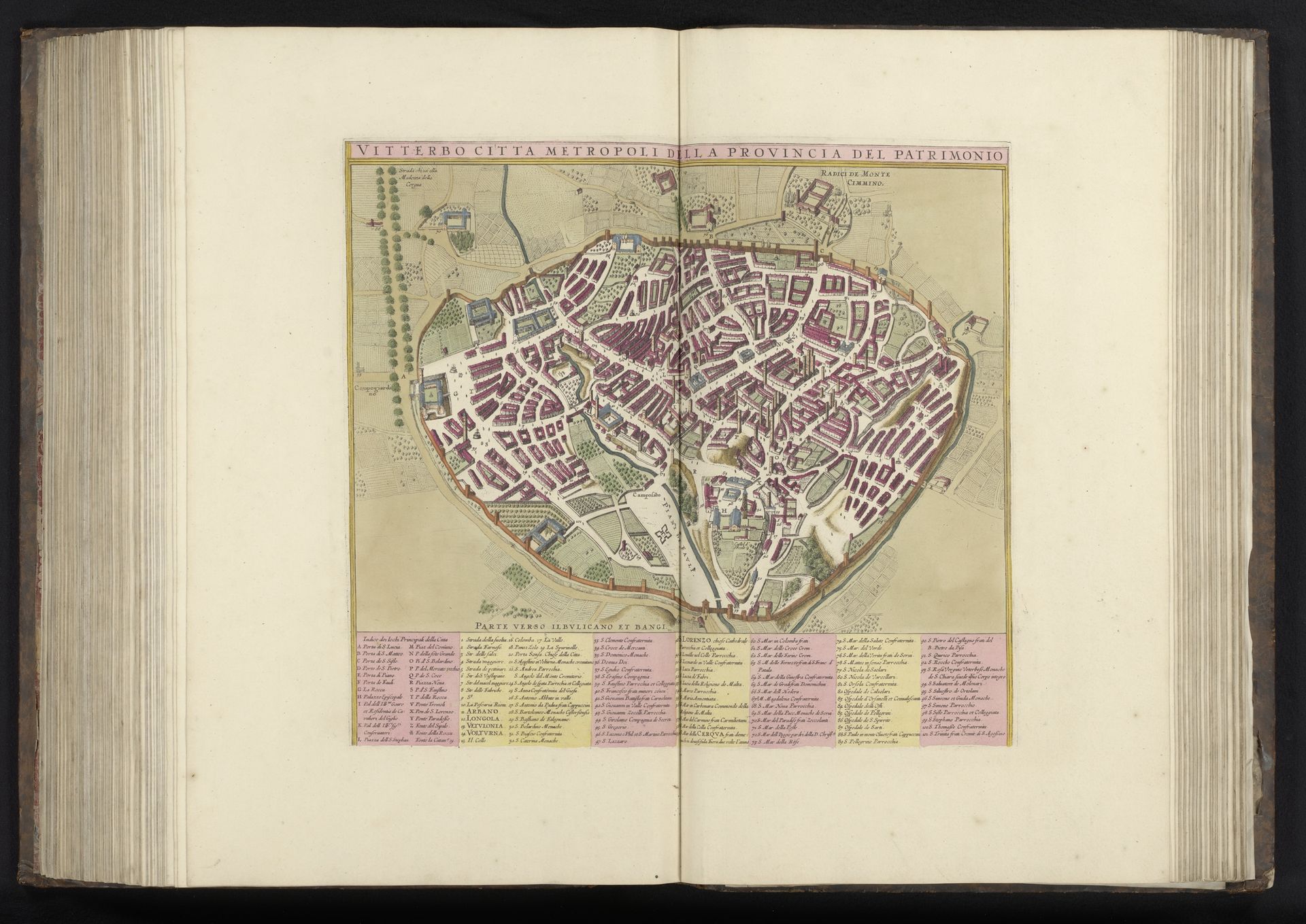 Gezicht op Viterbo in vogelvluchtperspectief by Wenceslaus Hollar