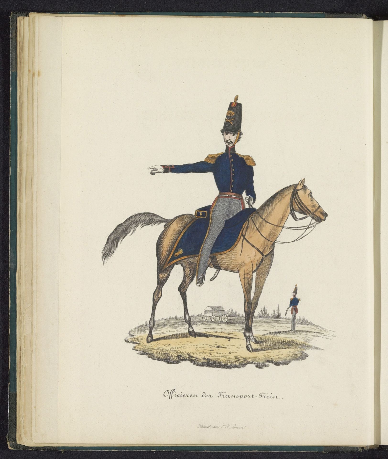 Uniform van de officieren van de transport-trein, 1845 by Louis Salomon Leman