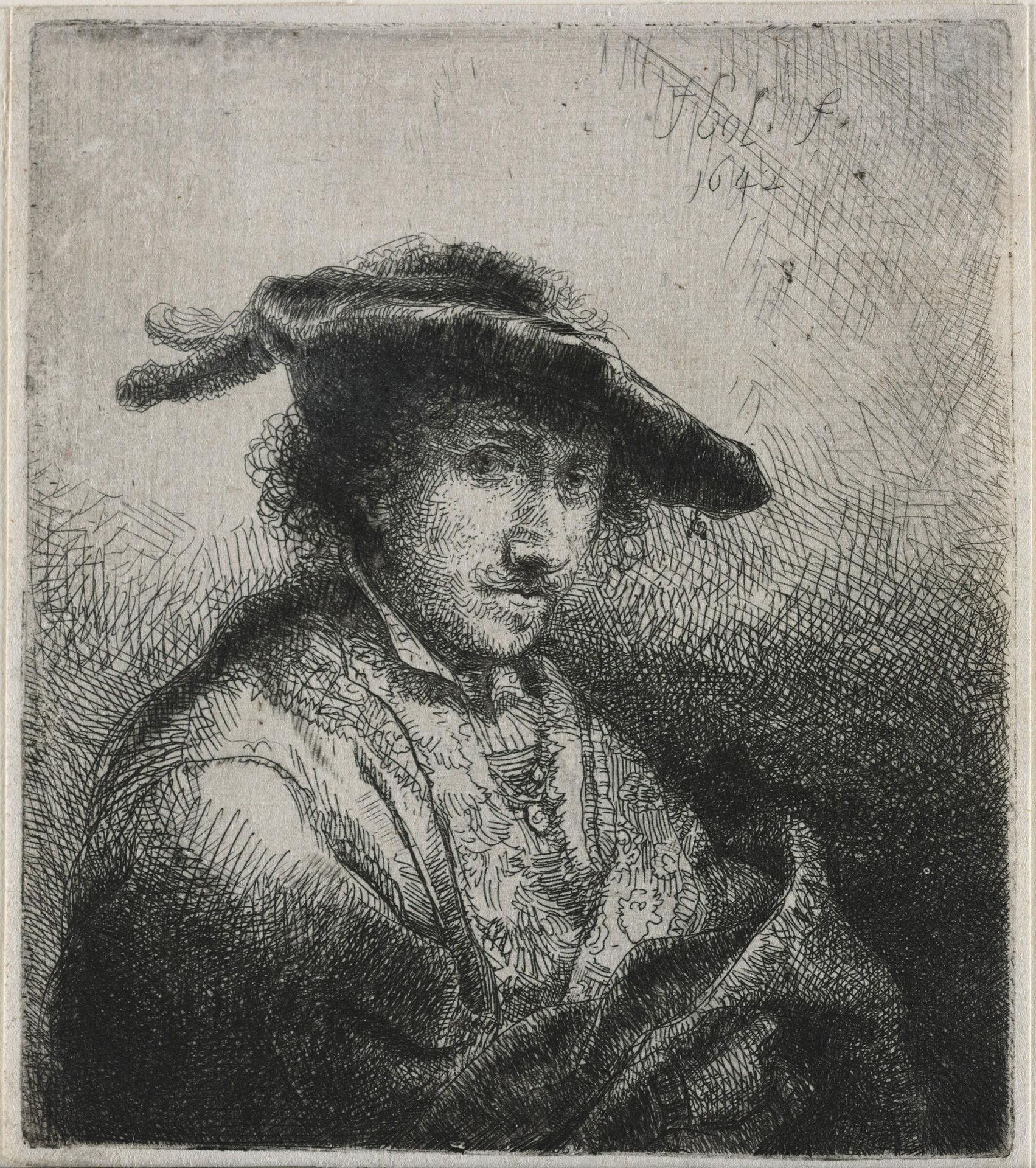 Man with Two Plumes in His Cap by Ferdinand Bol