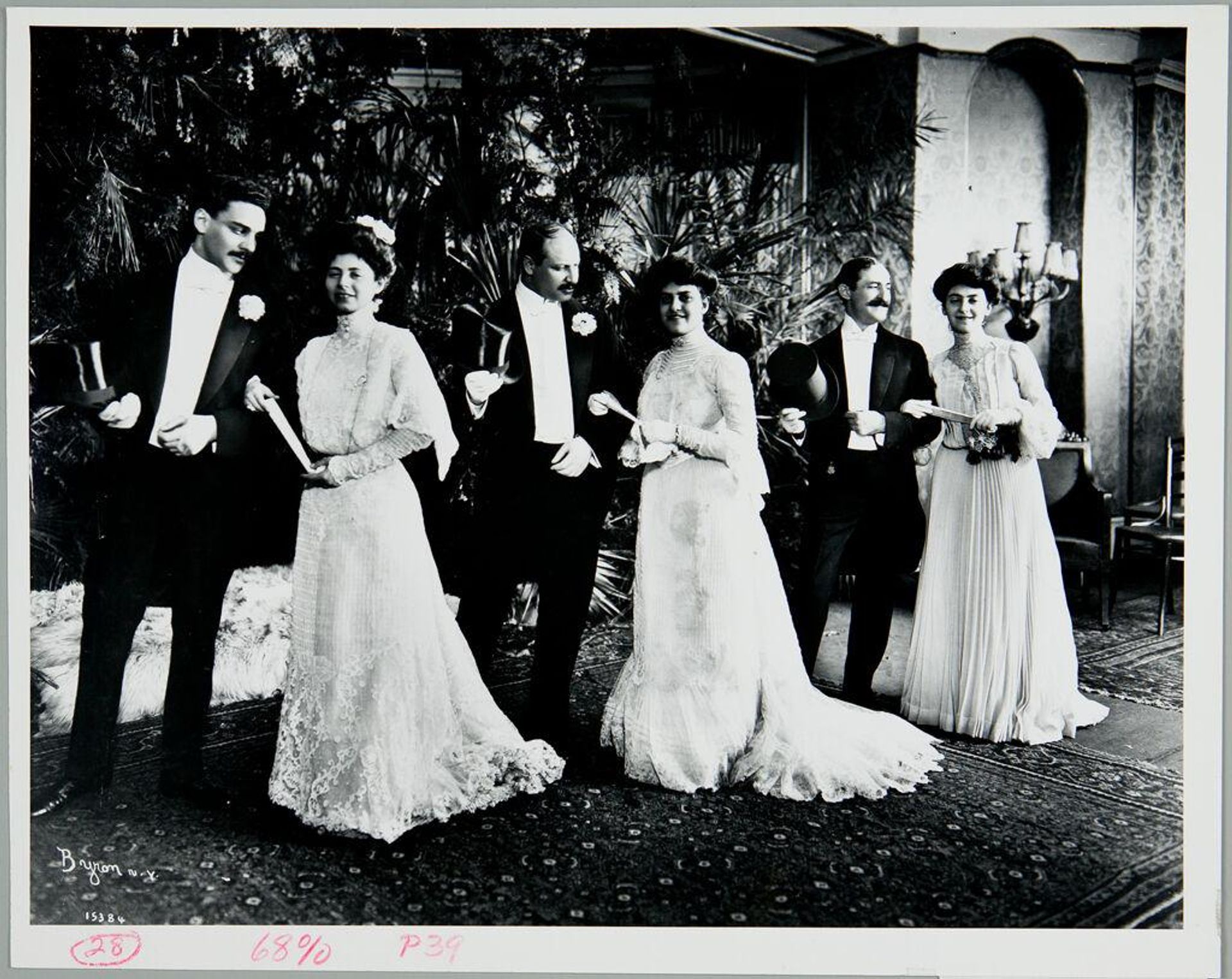 Untitled (bridesmaids and groomsmen, New York City) by Percy C. Byron