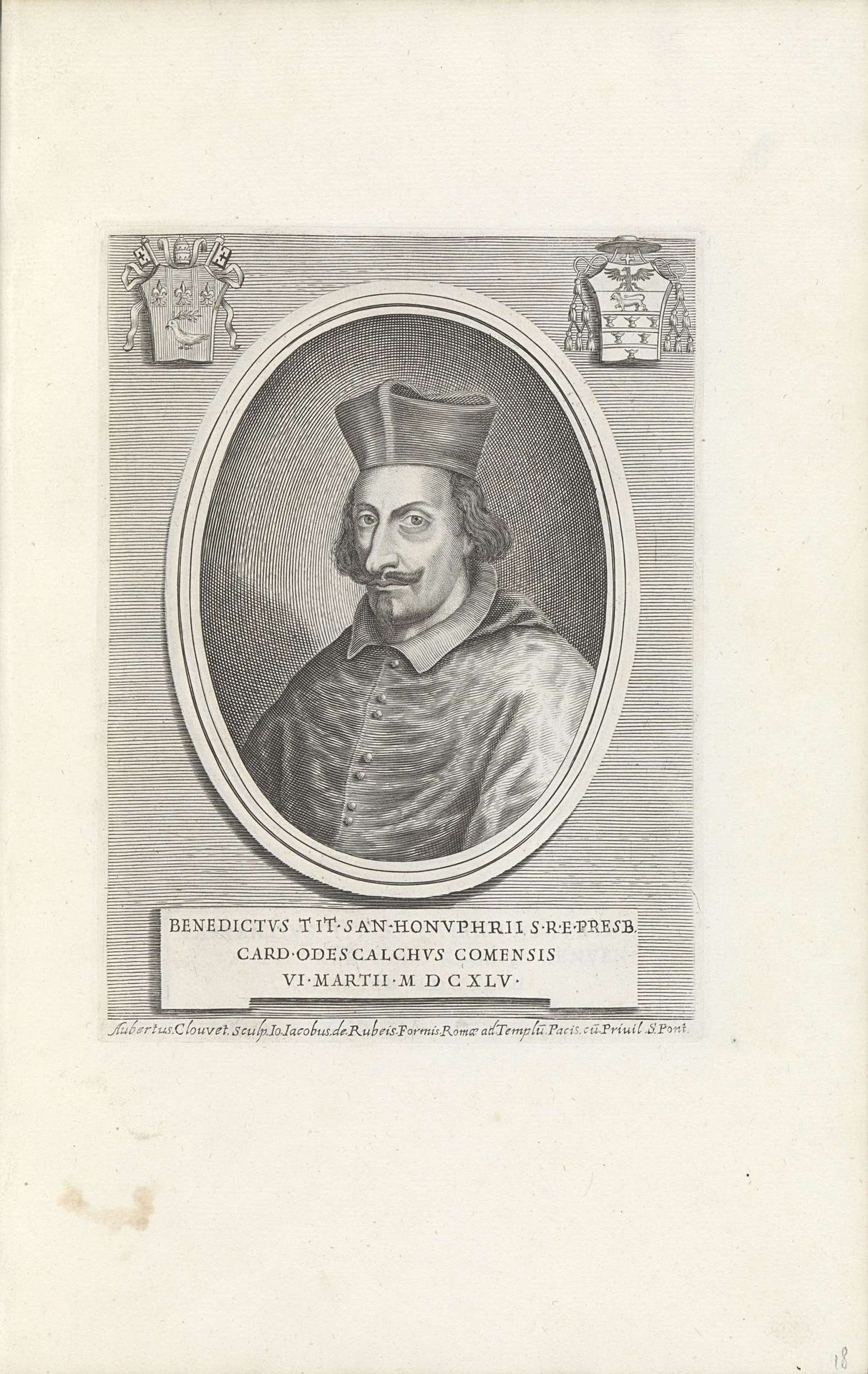 Portret van kardinaal Benedetto Odescalchi by Albertus Clouwet
