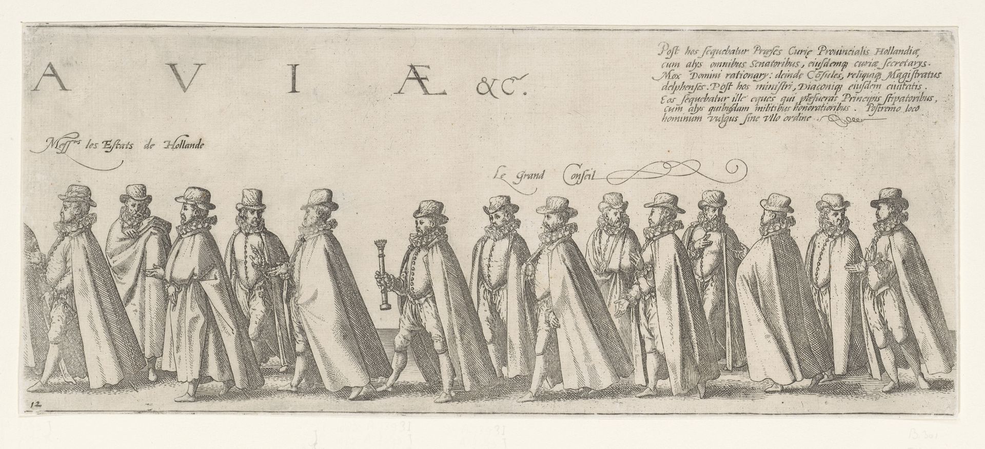 Begrafenisstoet van Willem van Oranje, blad 12 by Hendrick Goltzius
