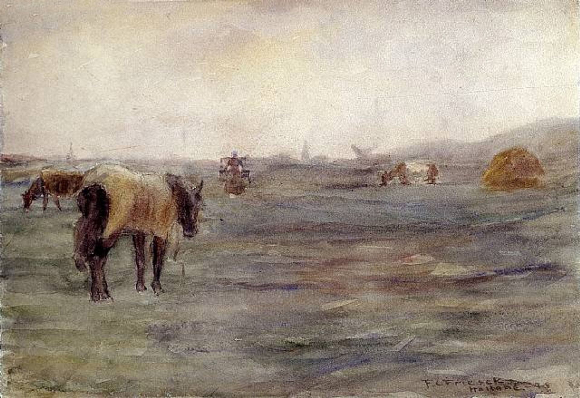 Horse in a Field Watercolor by Frederick Carl Frieseke