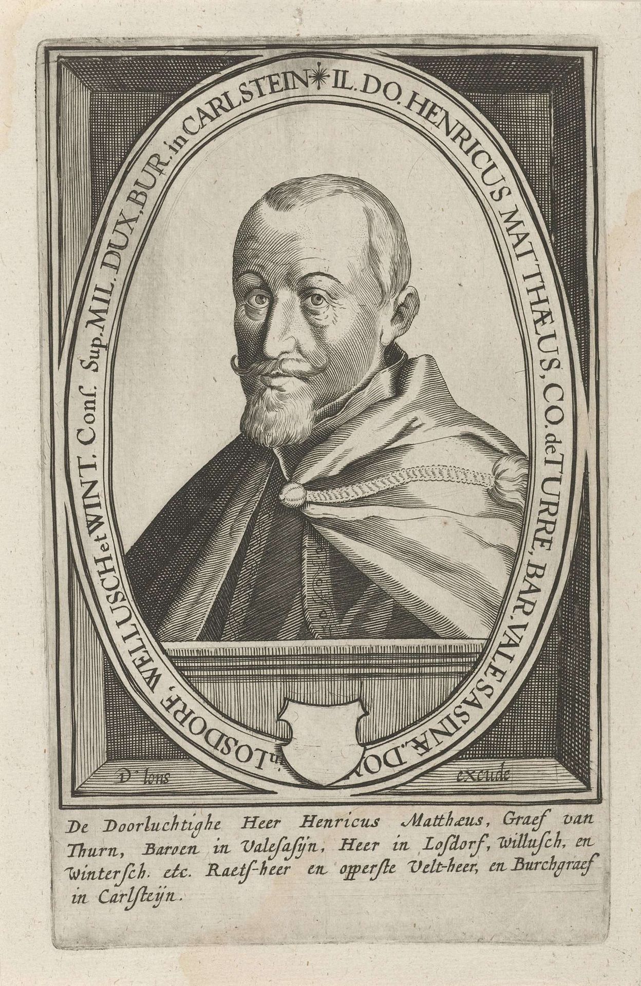 Portret van Henrik Matthias, graaf van Thurn by Dirk Eversen Lons