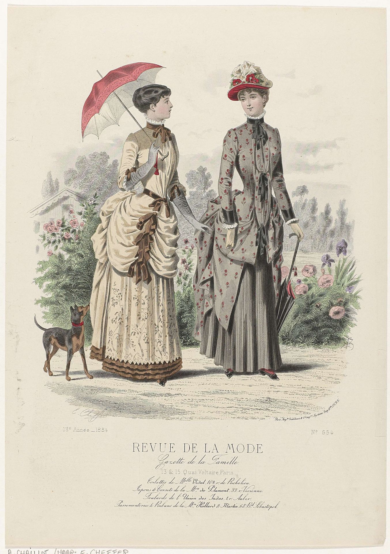 Revue de la Mode, Gazette de la Famille, dimanche 13 juillet 1884, 13e Année, No. 654: Toilettes de M.elles Vidal (...) by A. Chaillot