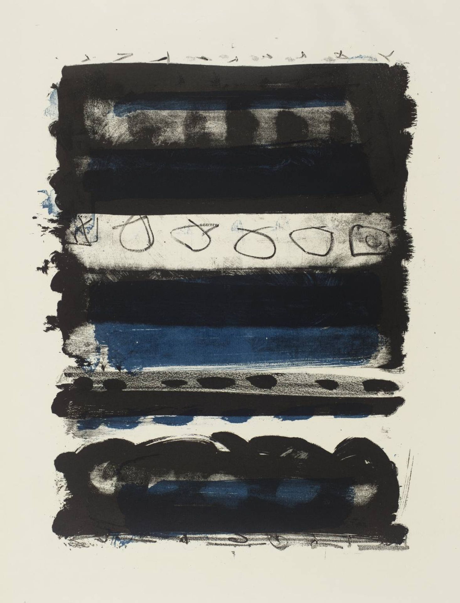 Black and Blue Stripes by Patrick Heron