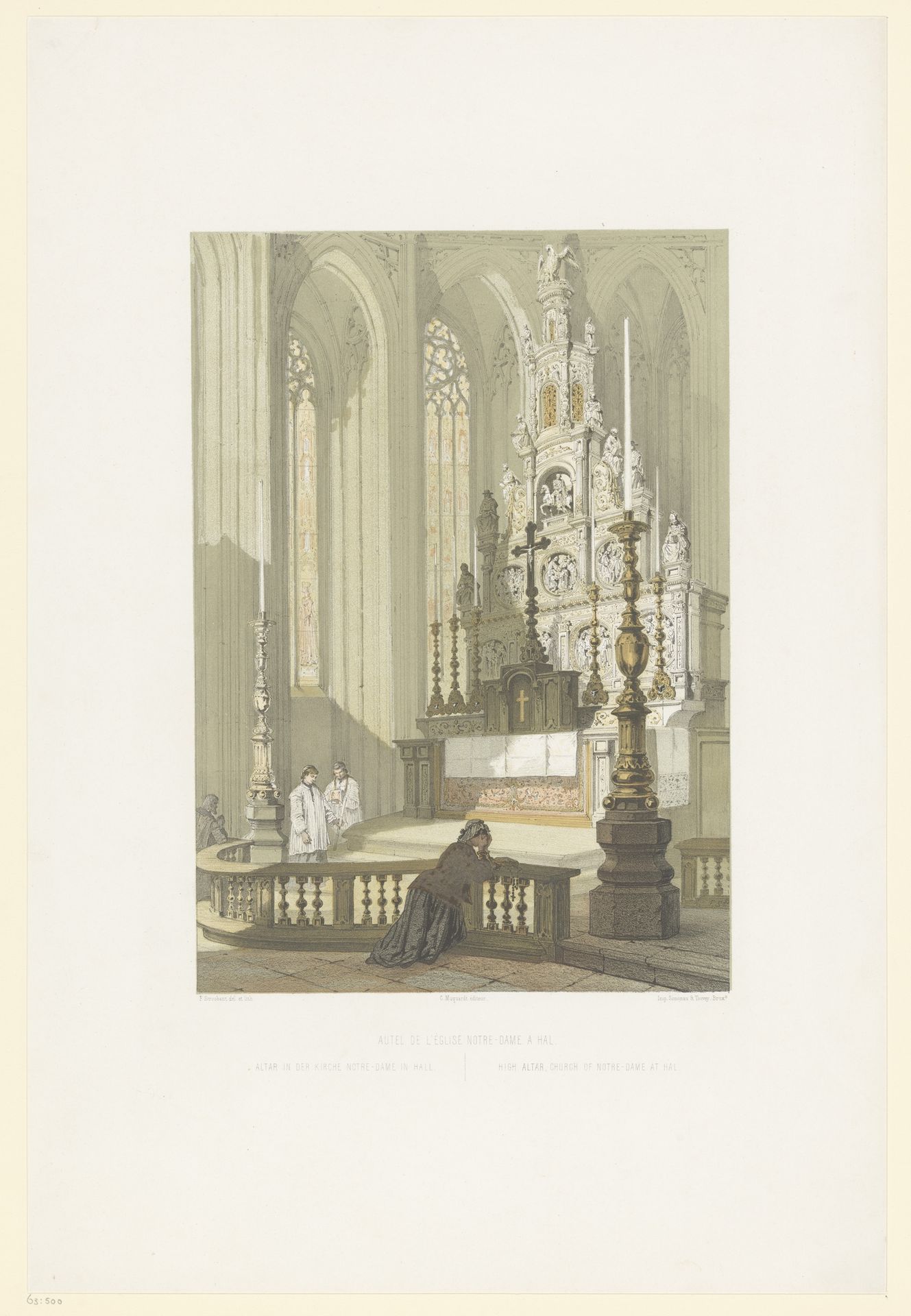 Altaar in de Sint-Martinusbasiliek te Halle by François Stroobant