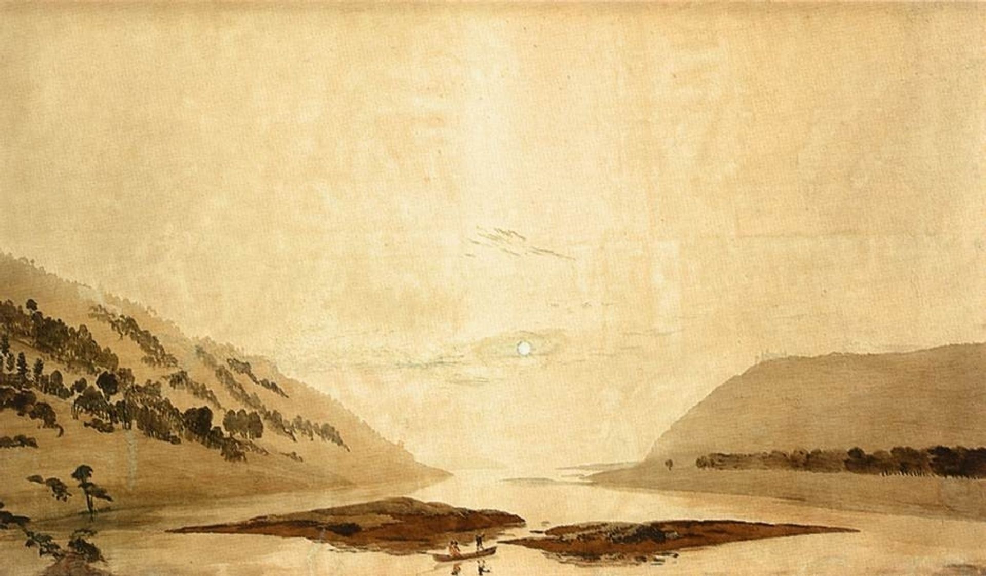 Mountainous River Landscape by Caspar David Friedrich