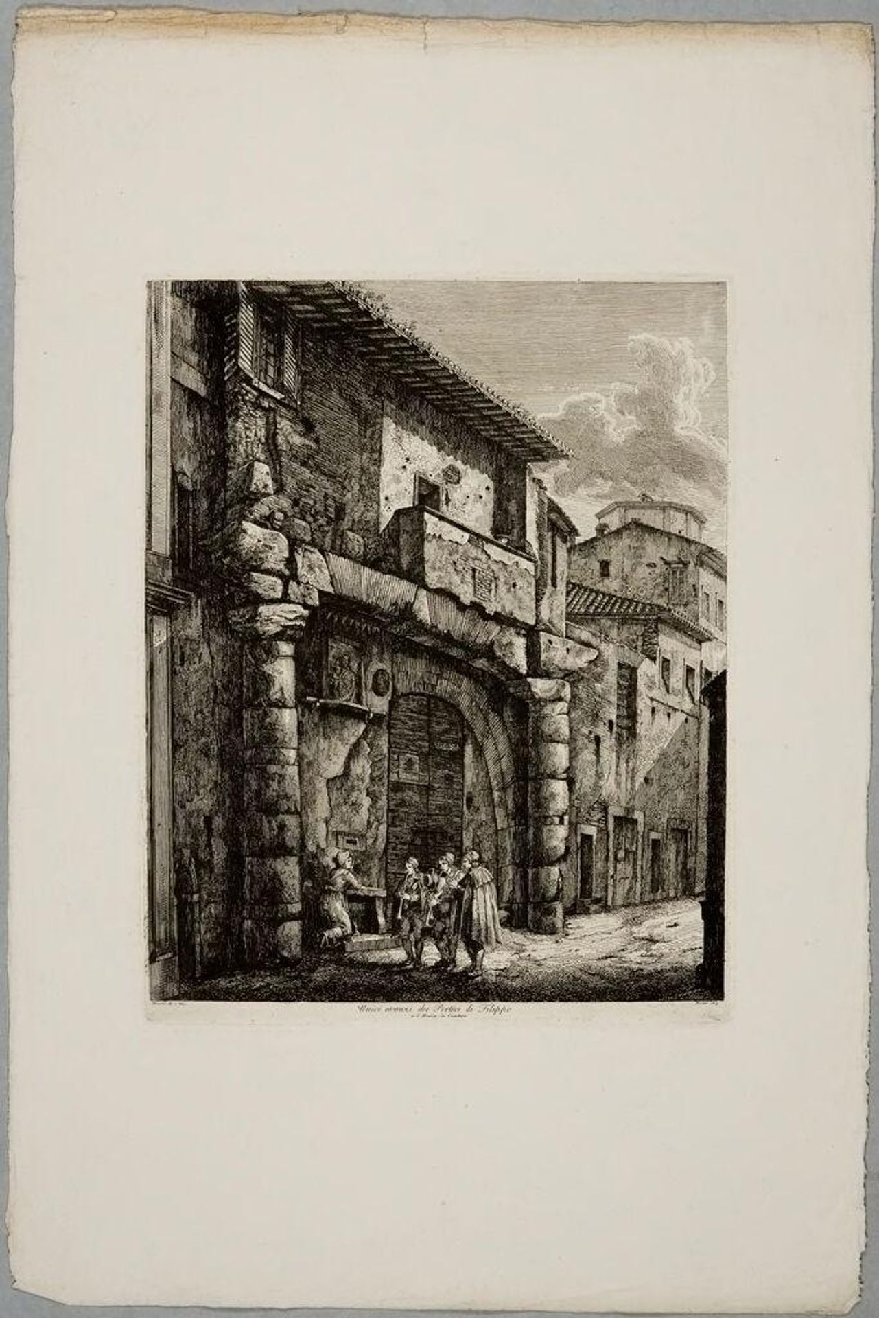 The Only Remains of the Portico of Phillip at Santa Maria in Cacaberis by Luigi Rossini