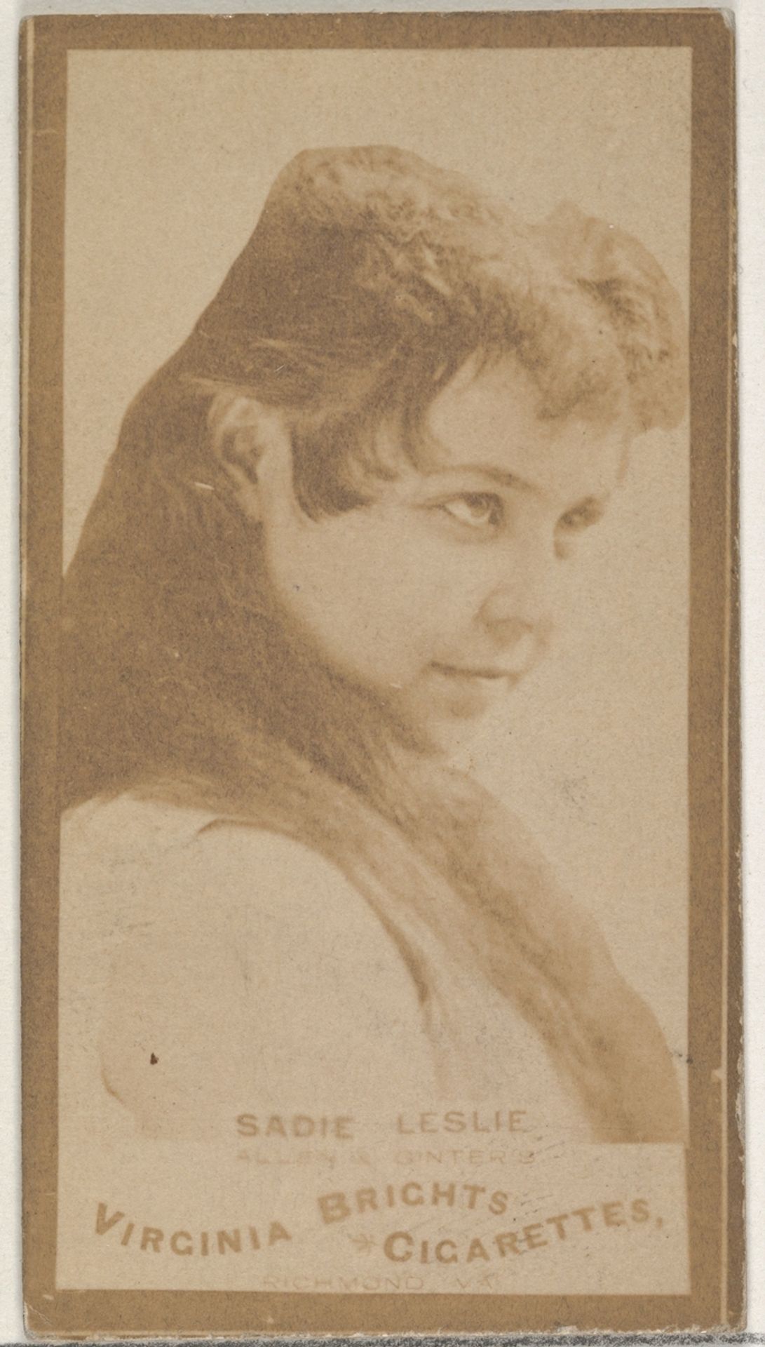 Sadie Leslie, from the Actors and Actresses series (N45, Type 3) for Virginia Brights Cigarettes by Allen & Ginter