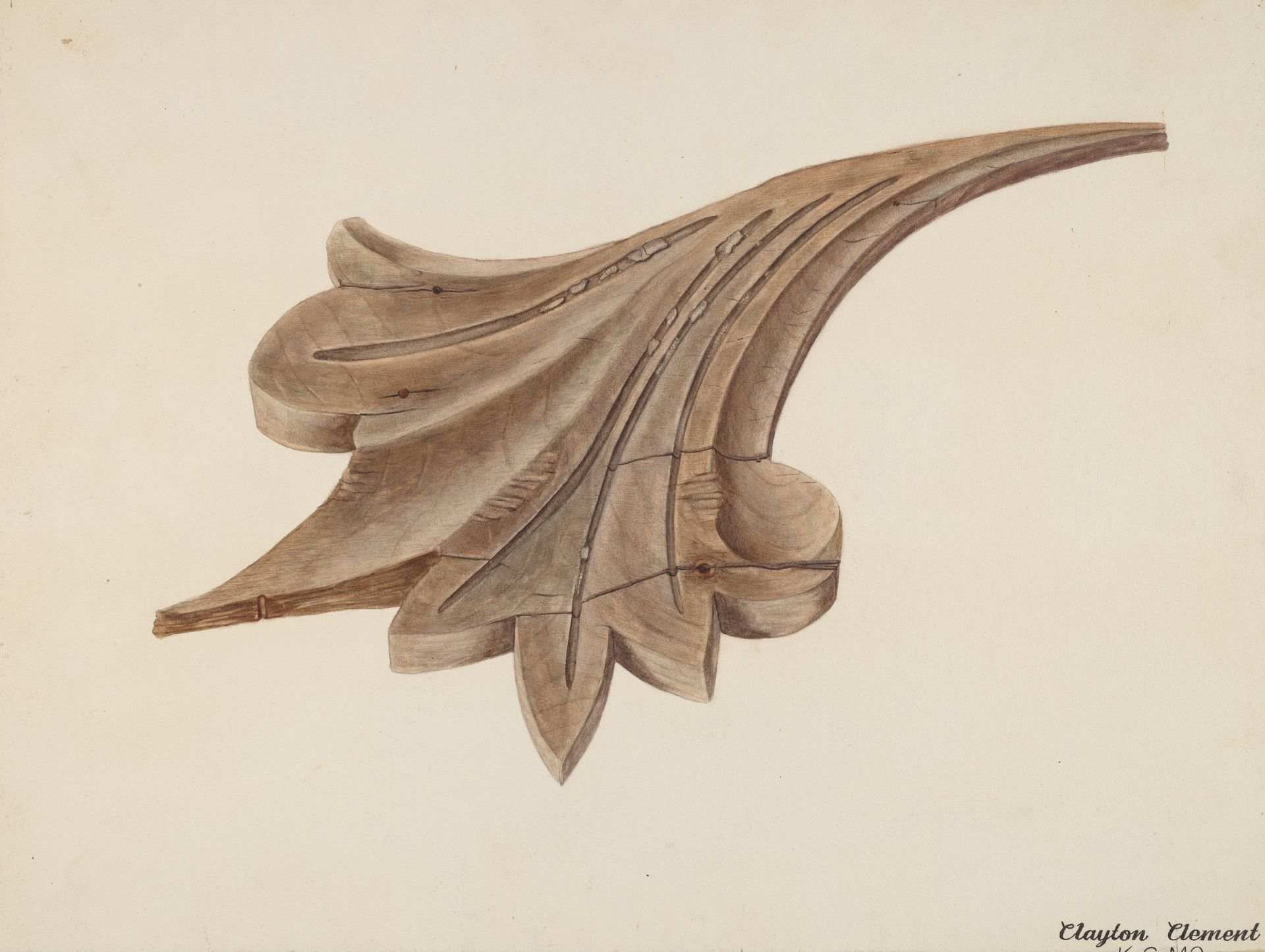 Wood Carving - Scroll by Clayton Clements