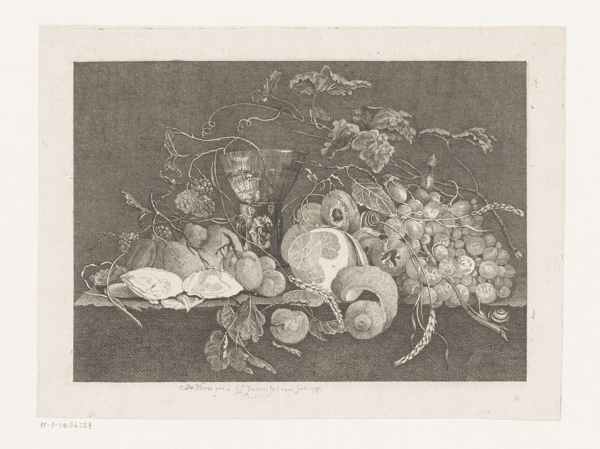 Stilleven met vruchten en oesters by J.L.L.C. Zentner